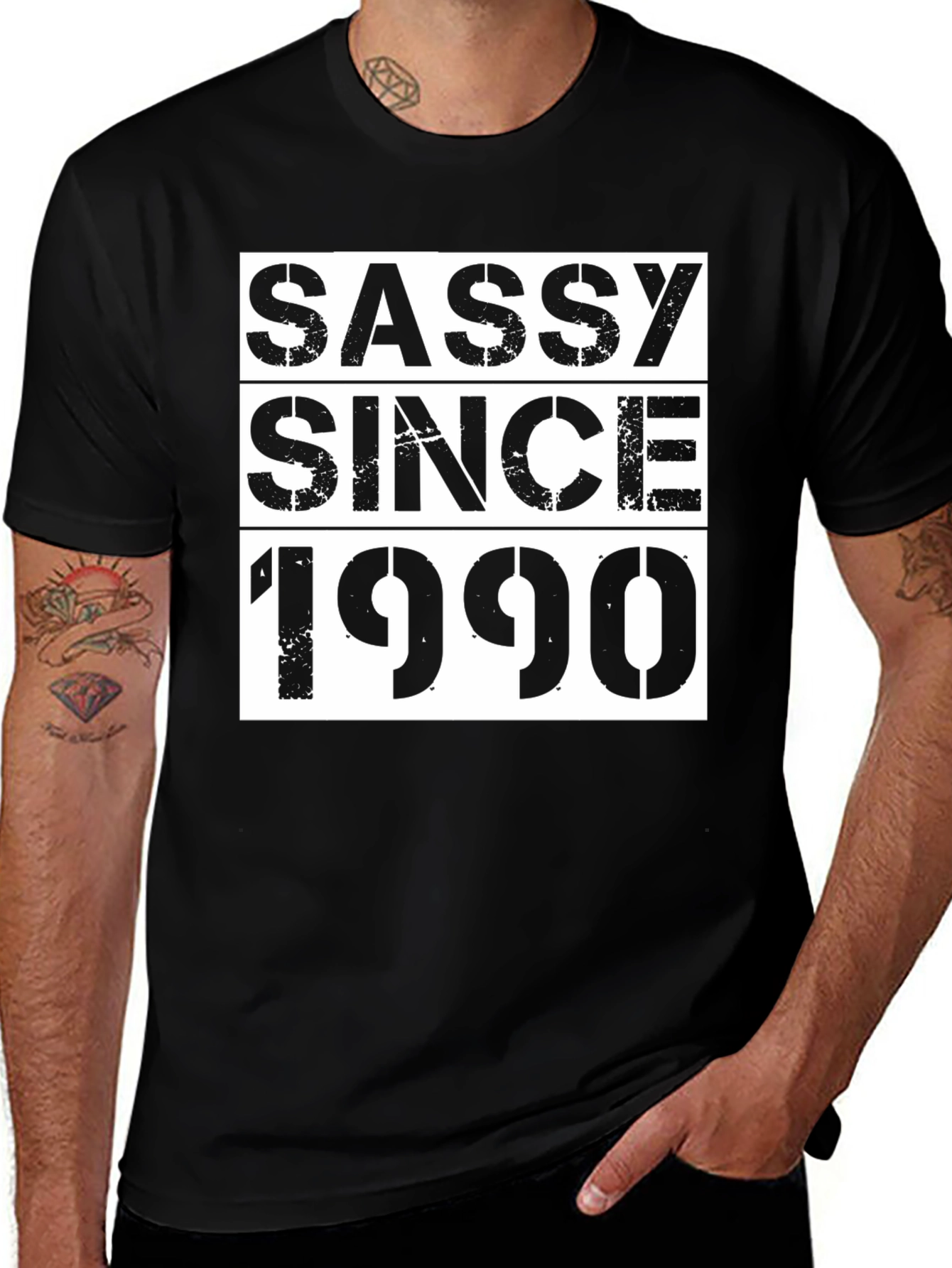 Sassy Since 1990 Graphic Tee - Black