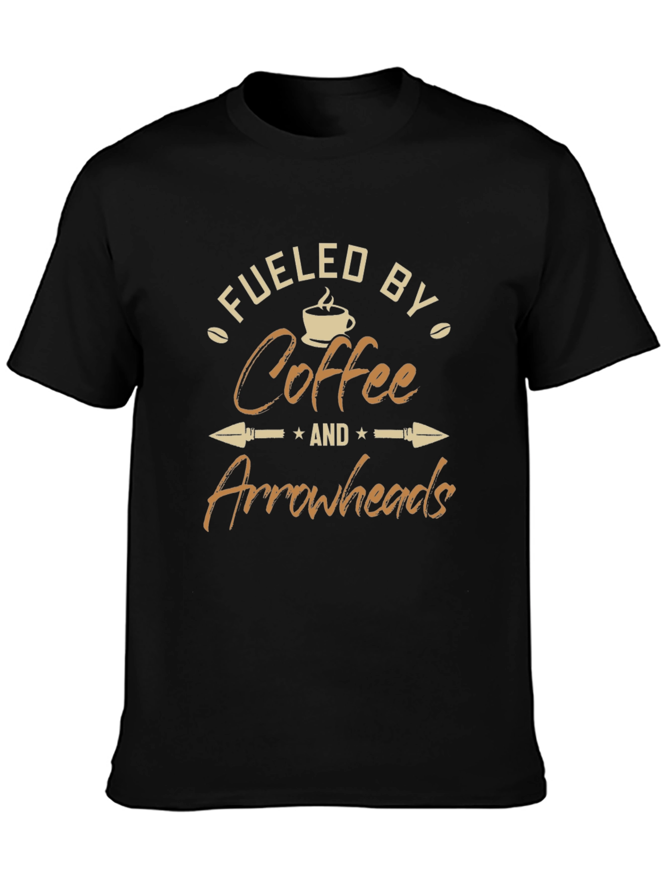 Fueled By Coffee and Arrowheads Black T-Shirt