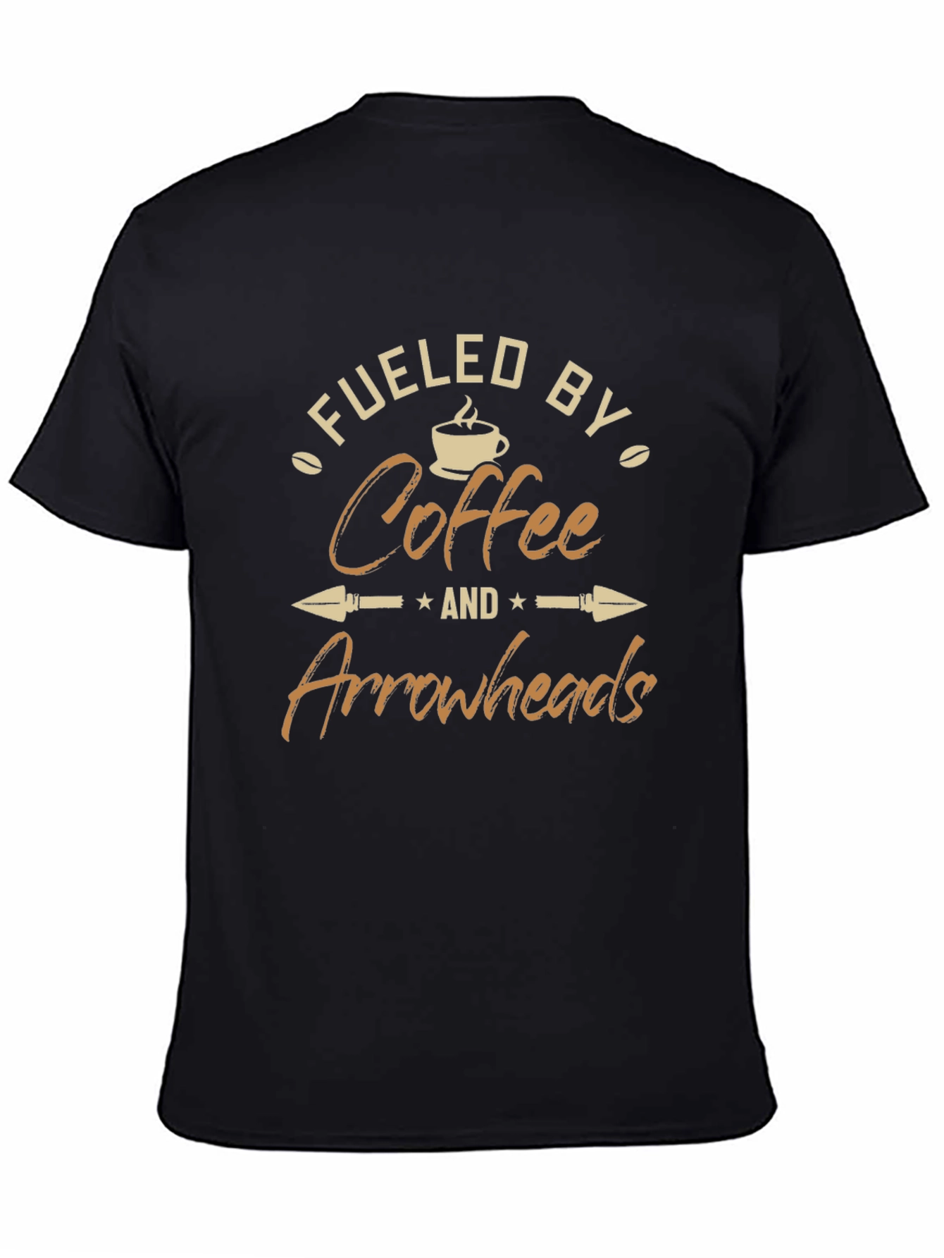 Fueled By Coffee and Arrowheads Black T-Shirt