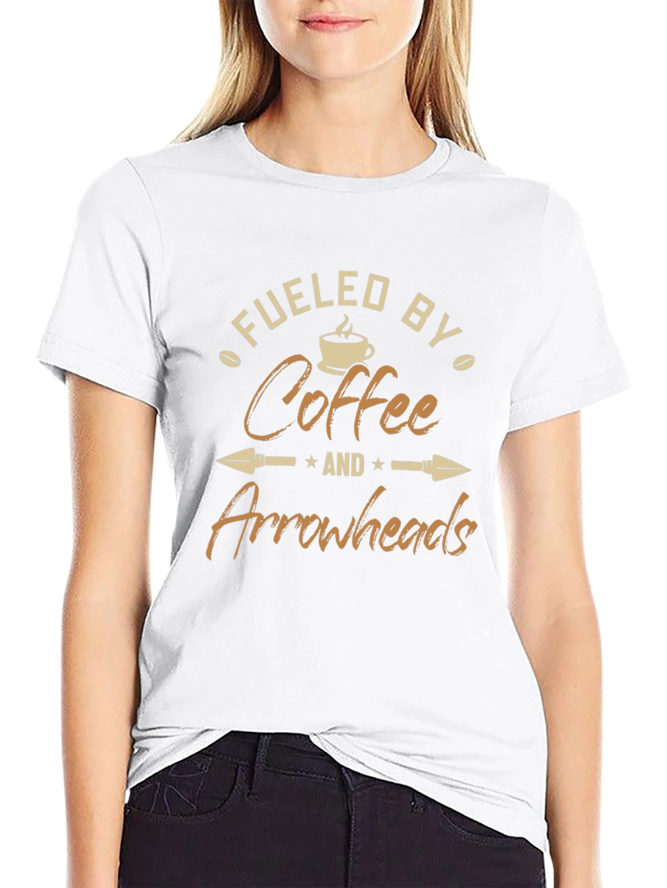 Fueled By Coffee and Arrowheads Black T-Shirt