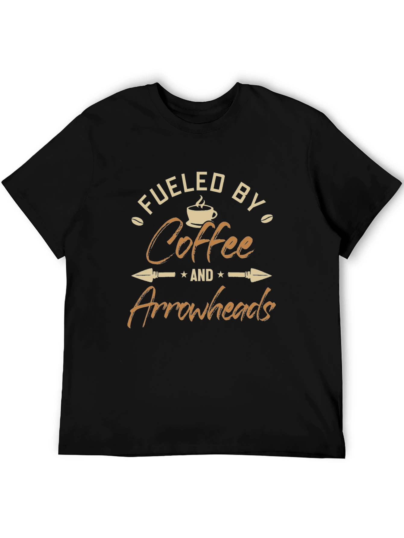 Fueled By Coffee and Arrowheads Black T-Shirt