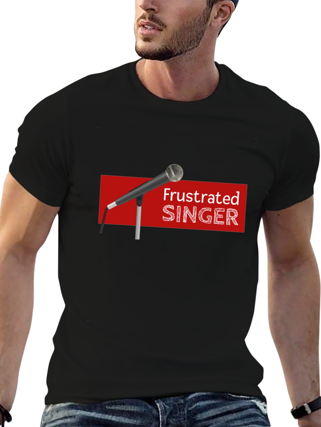 Frustrated Singer Black Graphic Tee