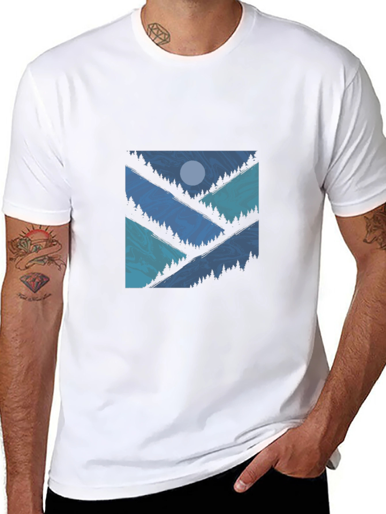 Geometric Mountainscape T-Shirt