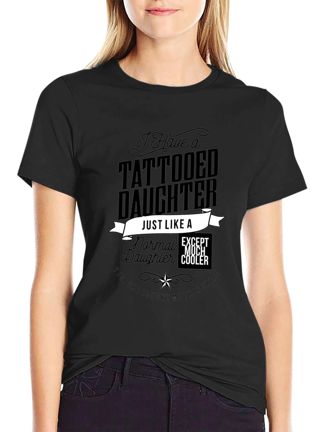 Tattooed Daughter Novelty Graphic T-Shirt