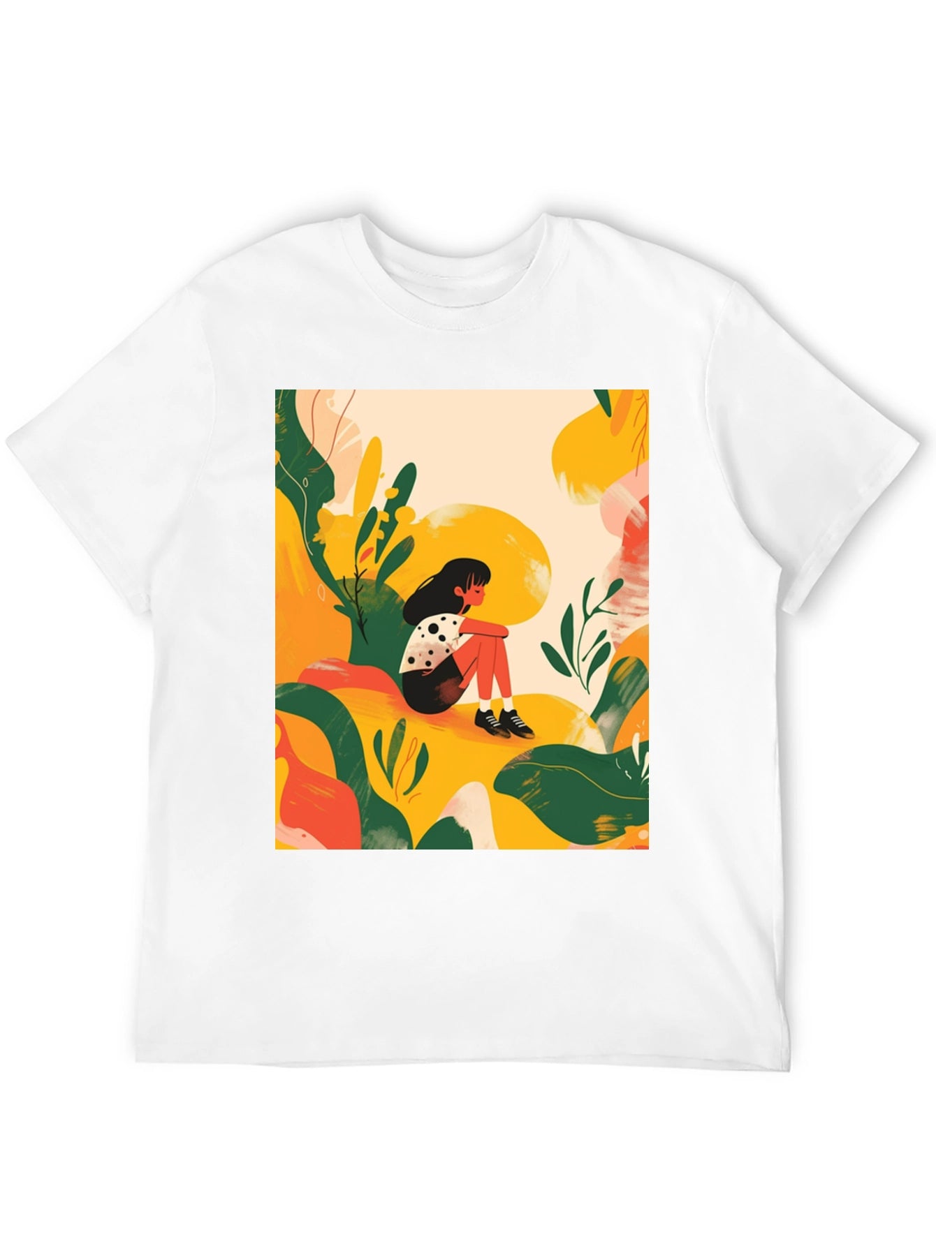 Abstract Girl Black T-Shirt - Stylish Graphic Tee