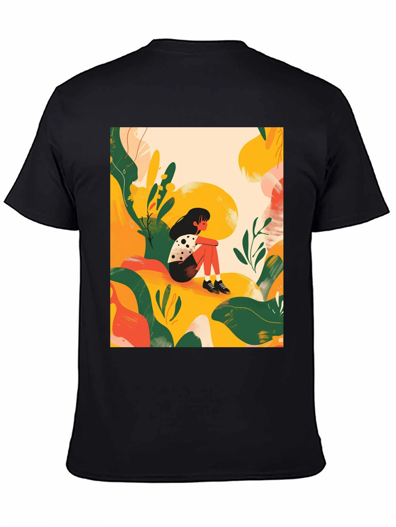 Abstract Girl Black T-Shirt - Stylish Graphic Tee