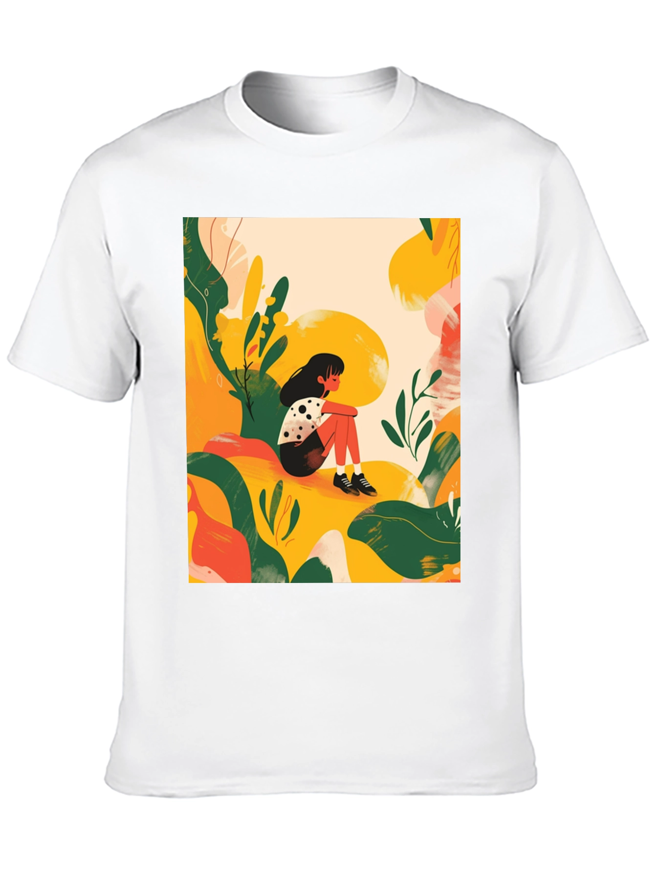 Abstract Girl Black T-Shirt - Stylish Graphic Tee