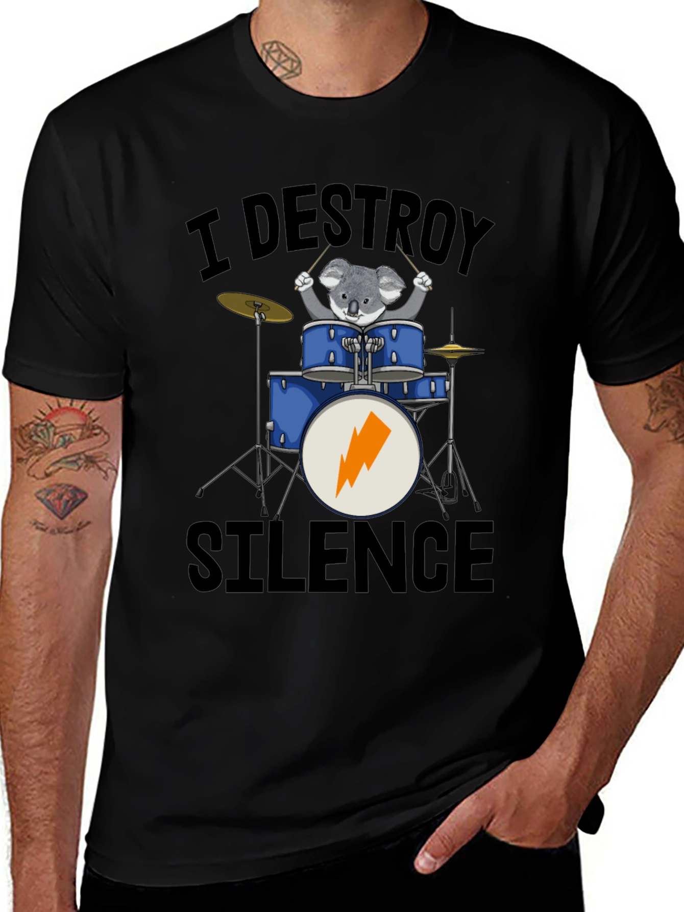 I Destroy Silence Koala Drummer T-Shirt