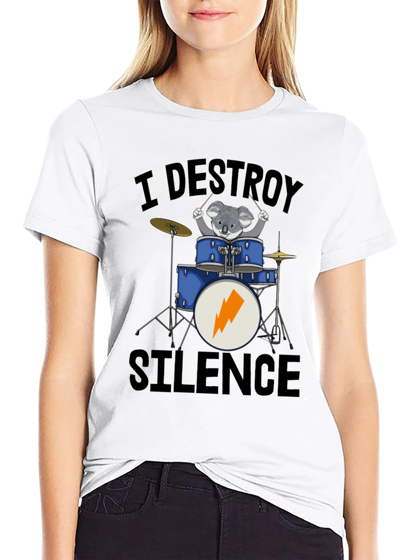 I Destroy Silence Koala Drummer T-Shirt