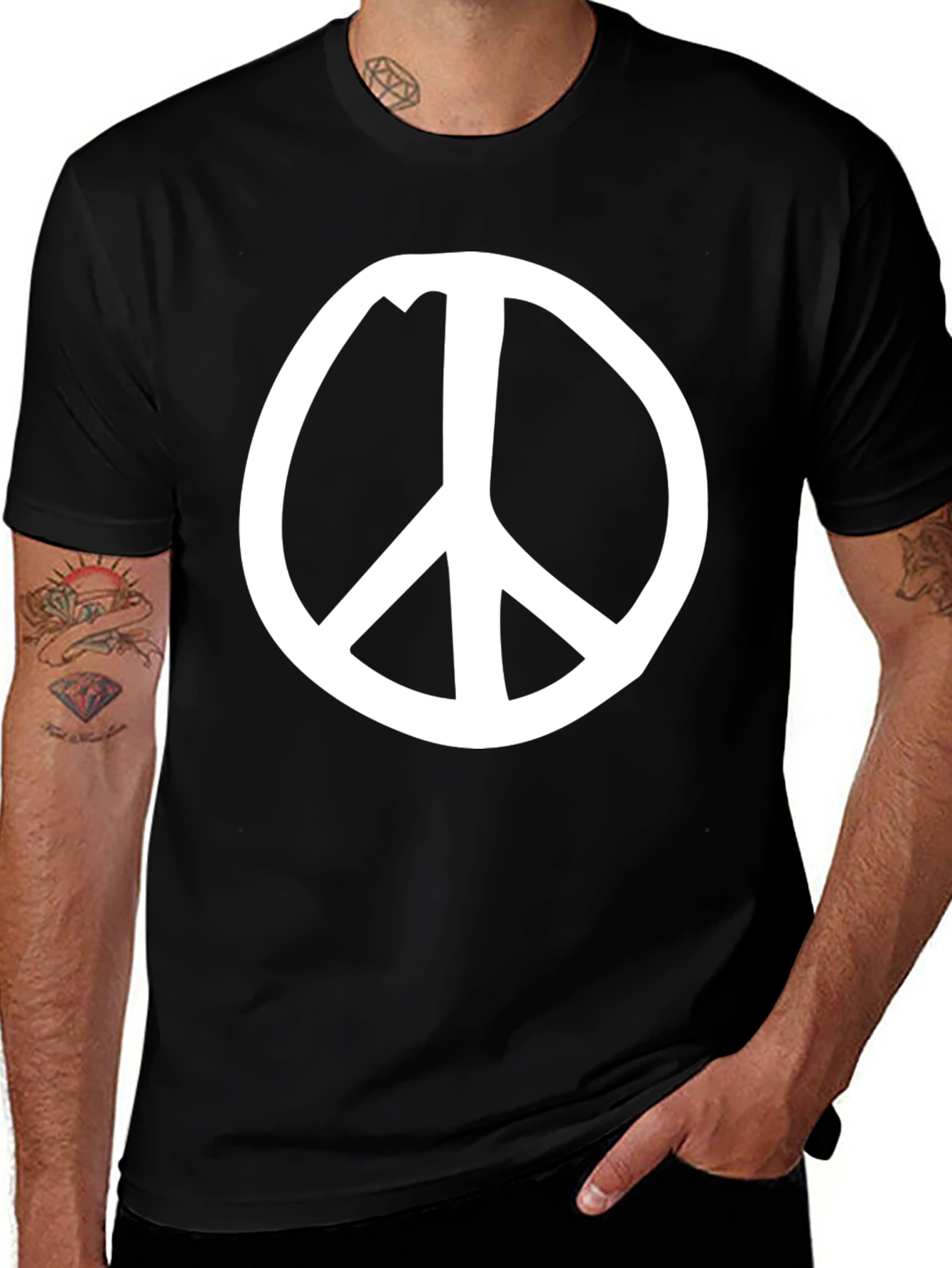 Peace Symbol T-Shirt - Classic Design Black