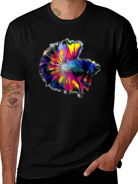 Betta Fish Graphic Tee - Mens Black T-Shirt
