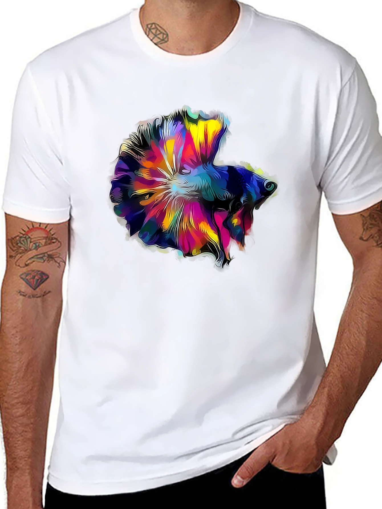 Betta Fish Graphic Tee - Mens Black T-Shirt