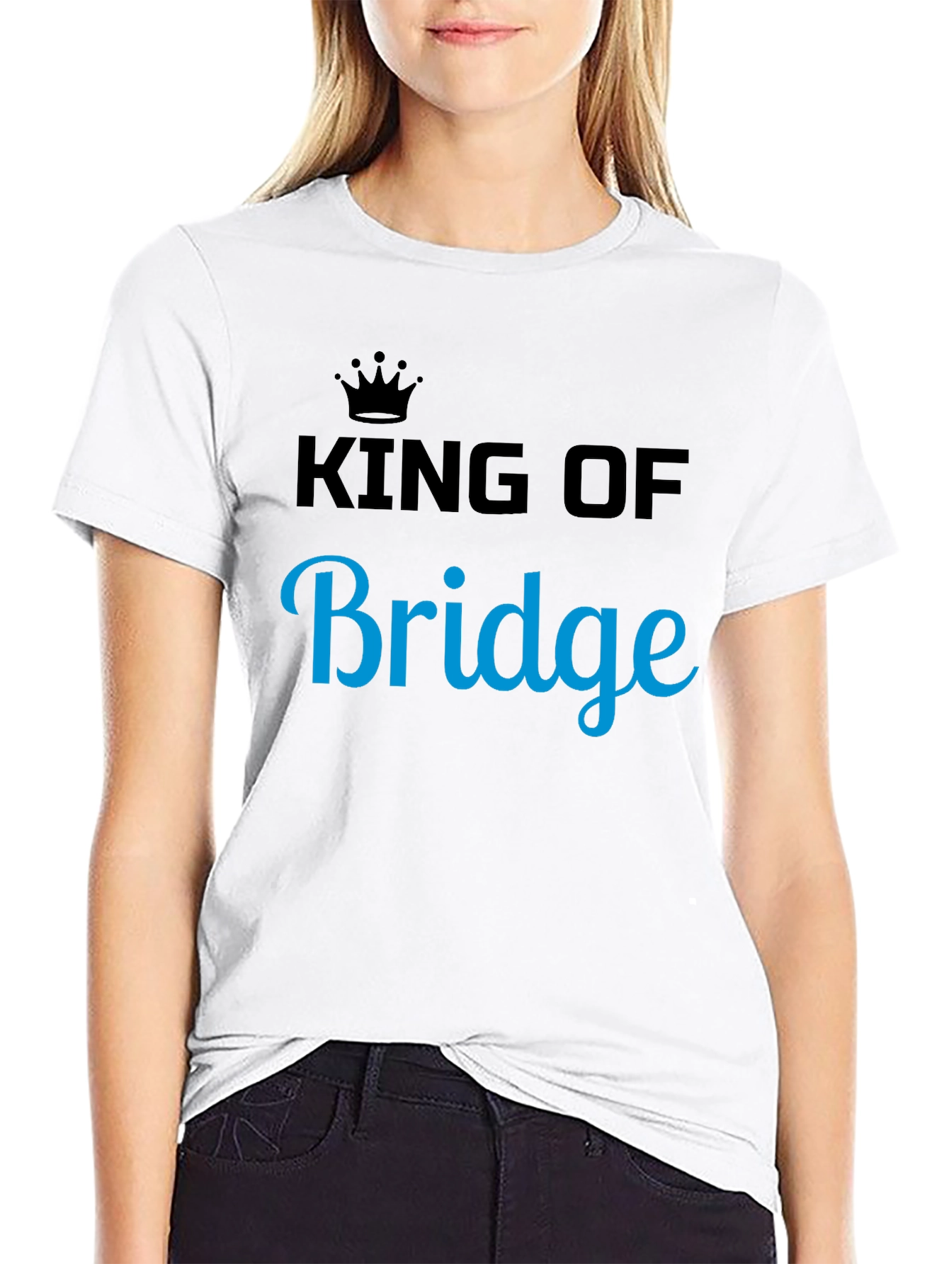 King of Bridge Graphic Tee - Black Cotton T-Shirt