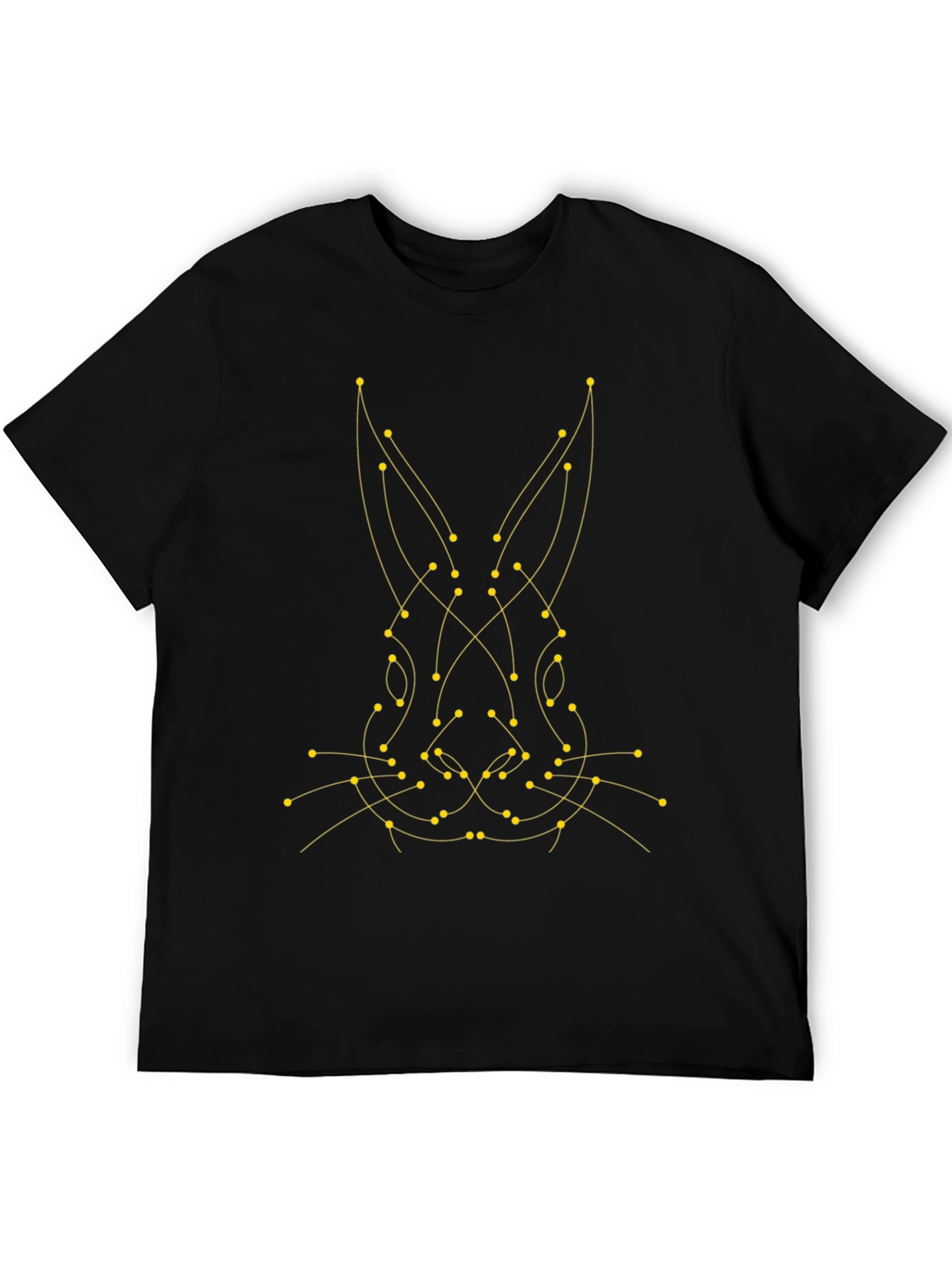 Geometric Bunny Graphic Tee - Modern Black T-Shirt