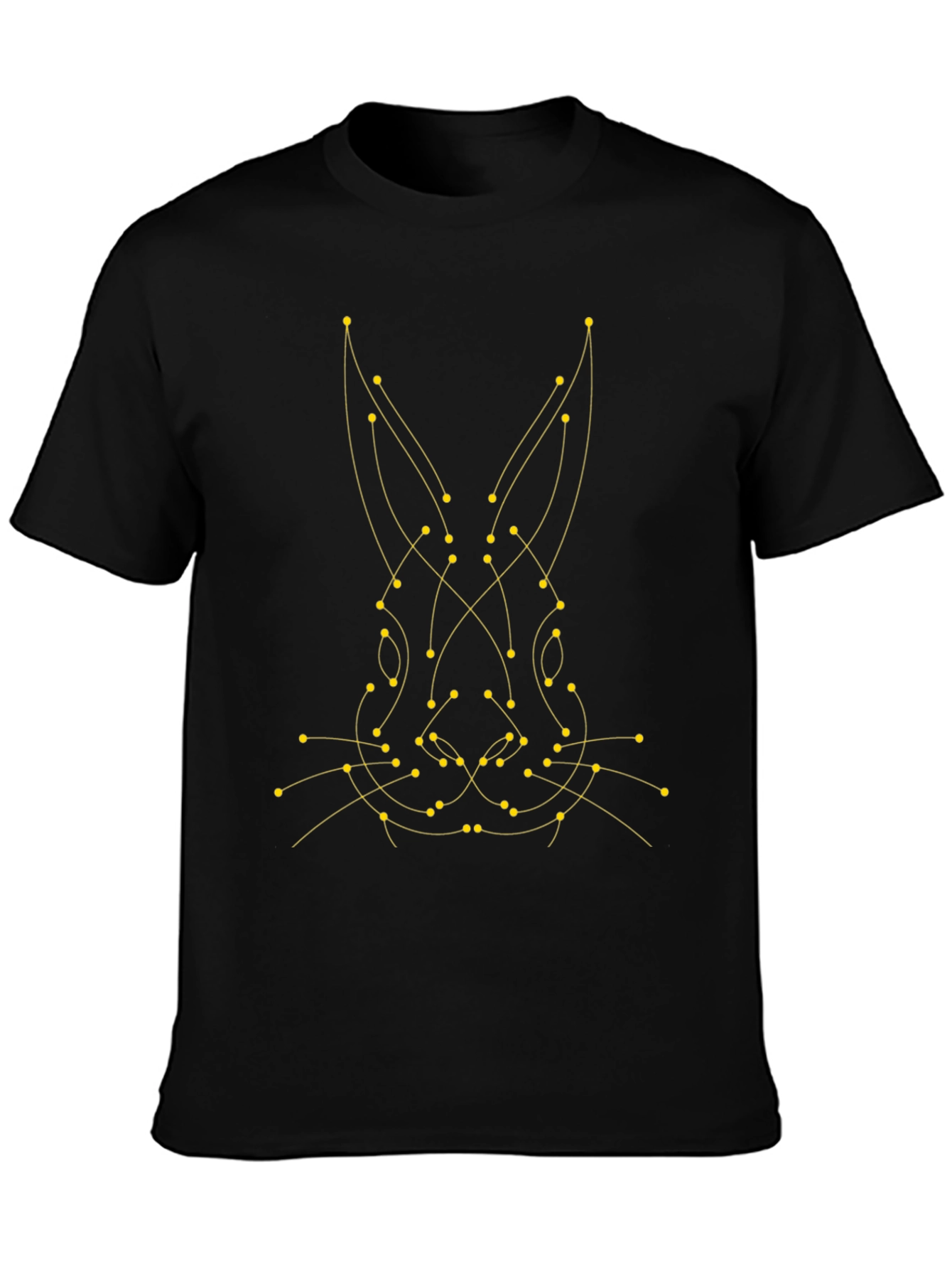 Geometric Bunny Graphic Tee - Modern Black T-Shirt