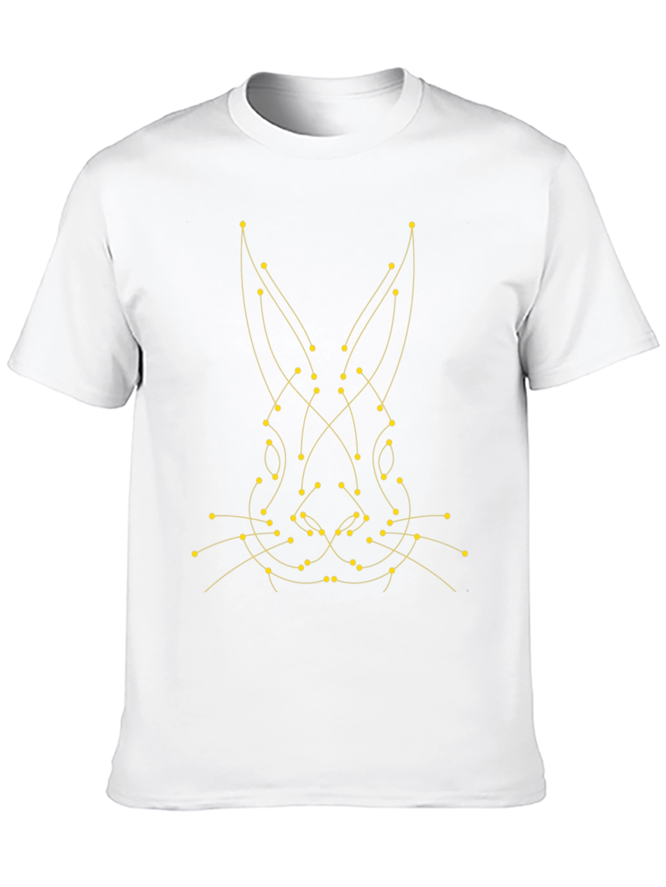 Geometric Bunny Graphic Tee - Modern Black T-Shirt
