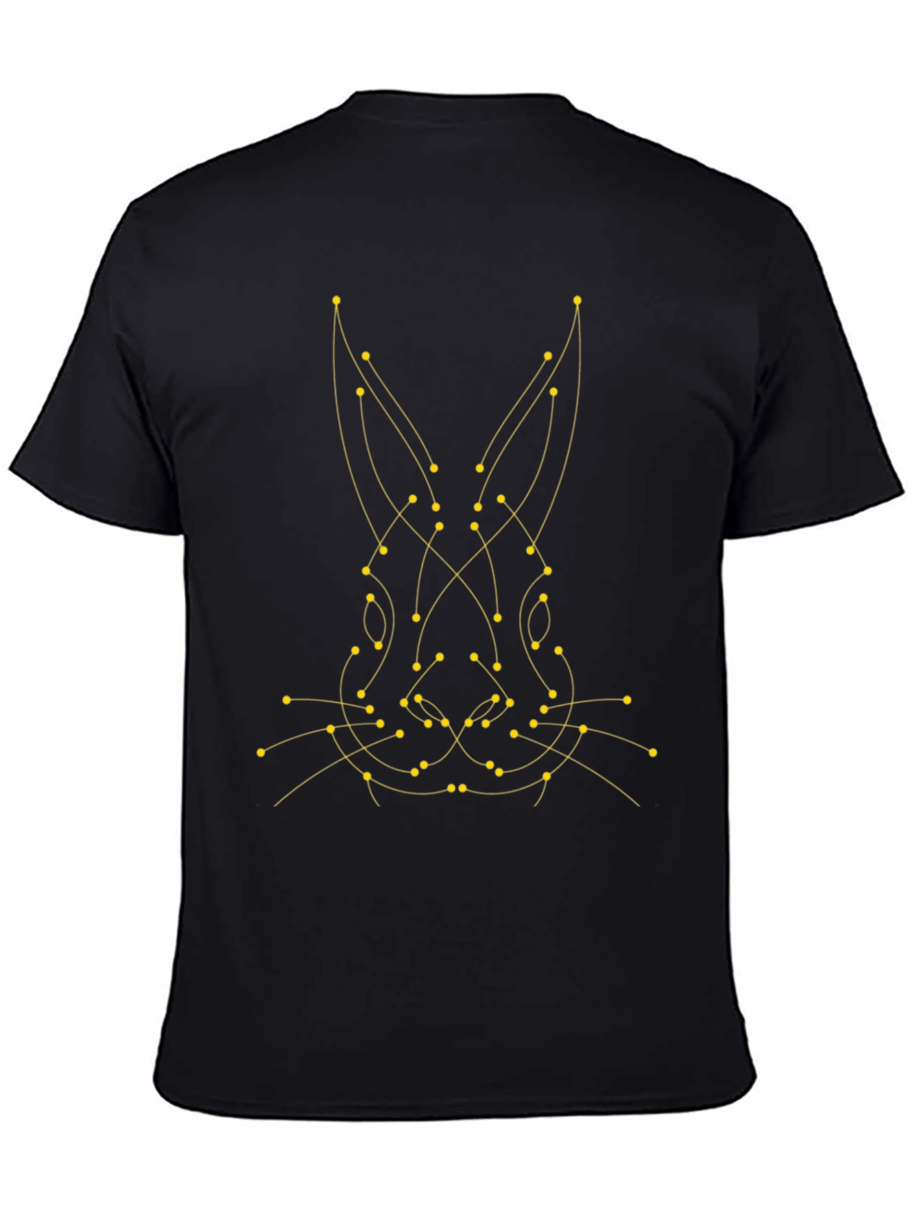 Geometric Bunny Graphic Tee - Modern Black T-Shirt