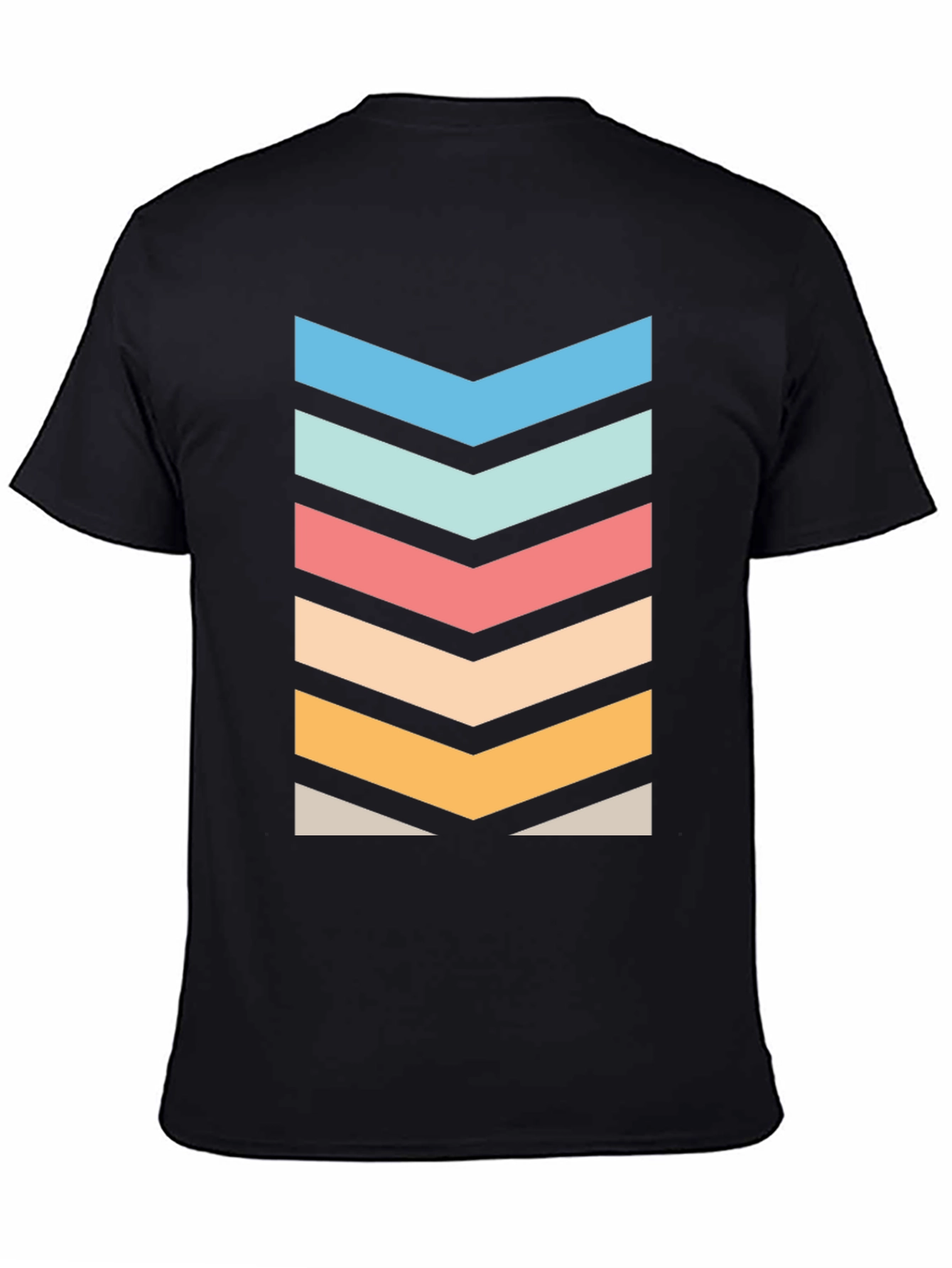 Retro Chevron Graphic Tee - Stylish Black T-Shirt