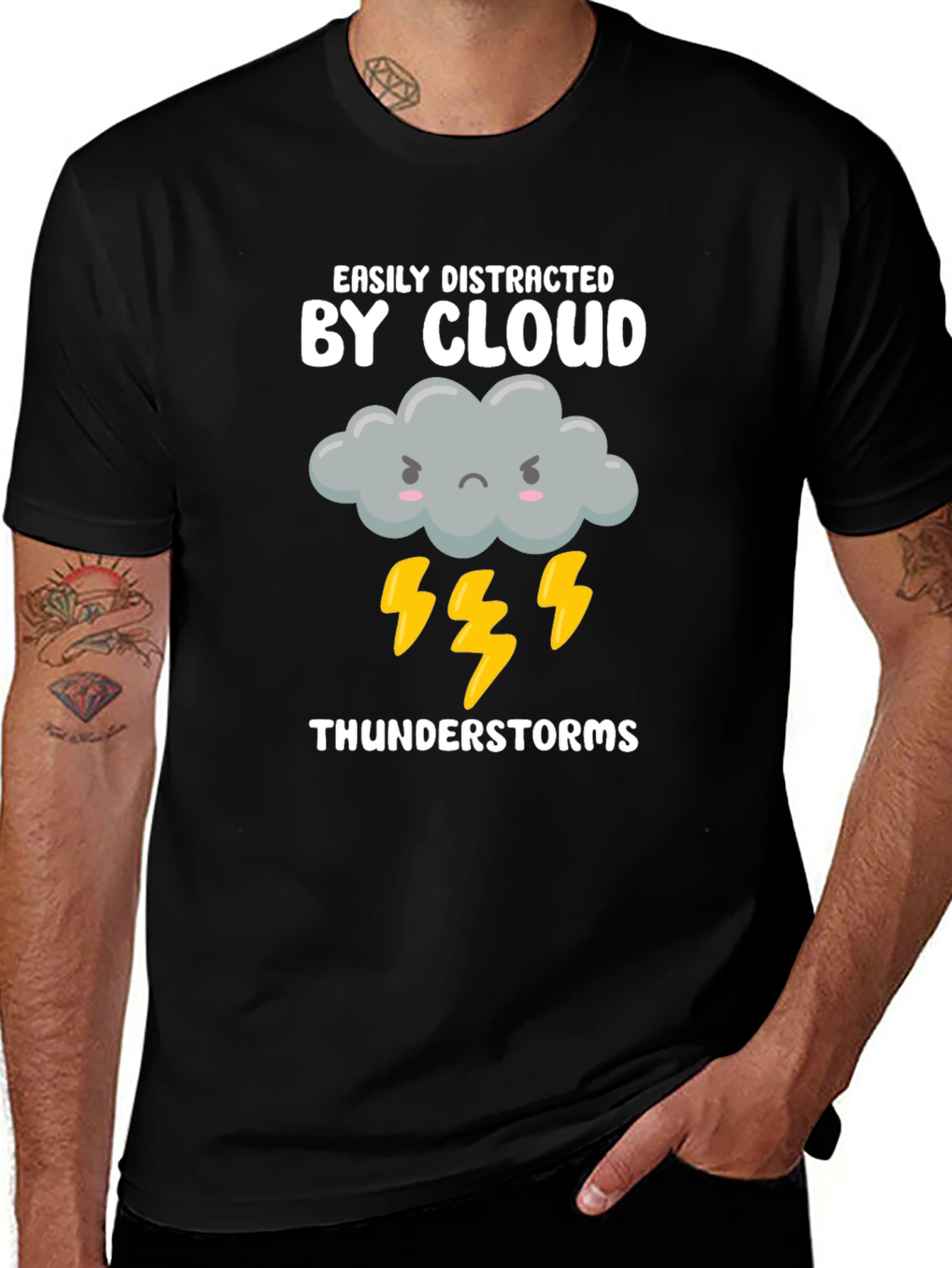 Easily Distracted By Cloud Thunderstorms Graphic T-Shirt