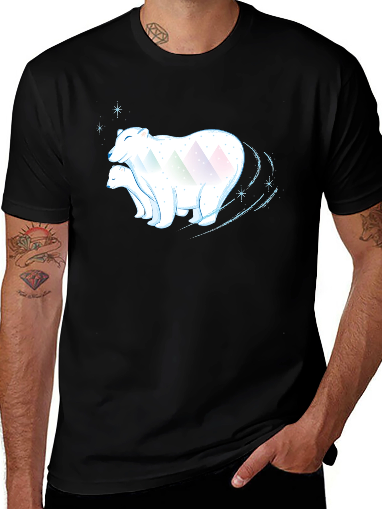 Polar Bear Graphic Tee - Black