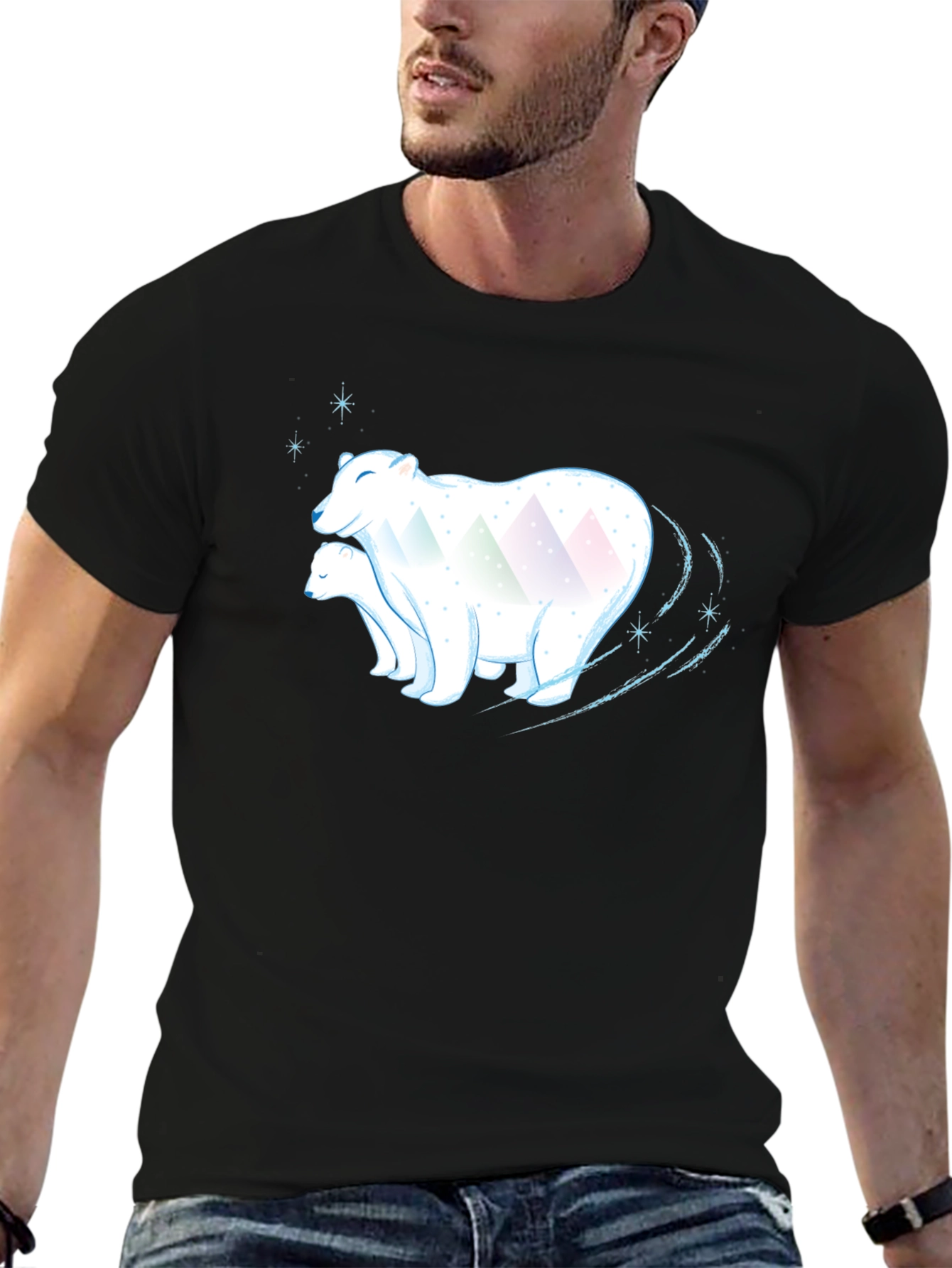 Polar Bear Graphic Tee - Black