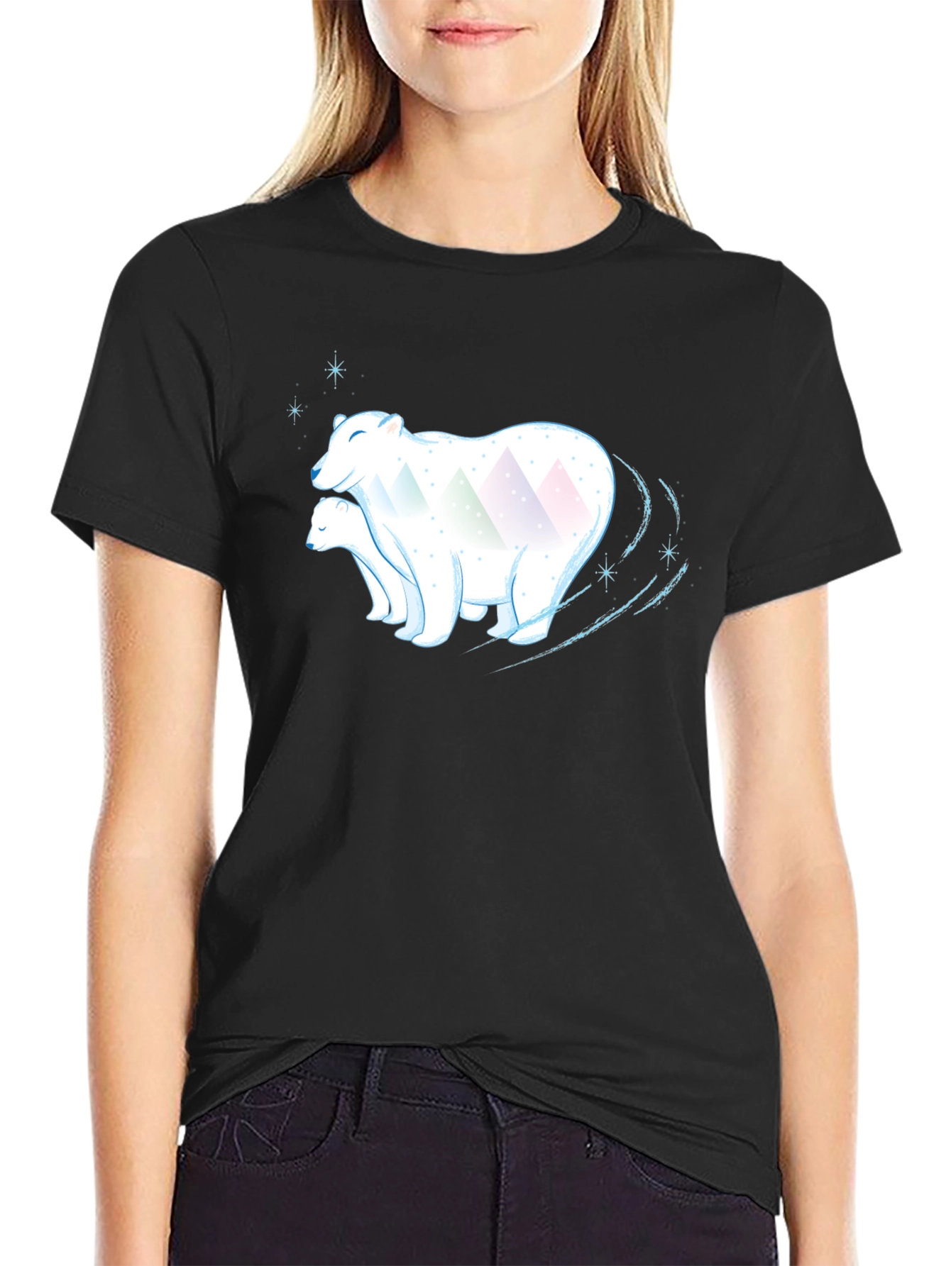 Polar Bear Graphic Tee - Black