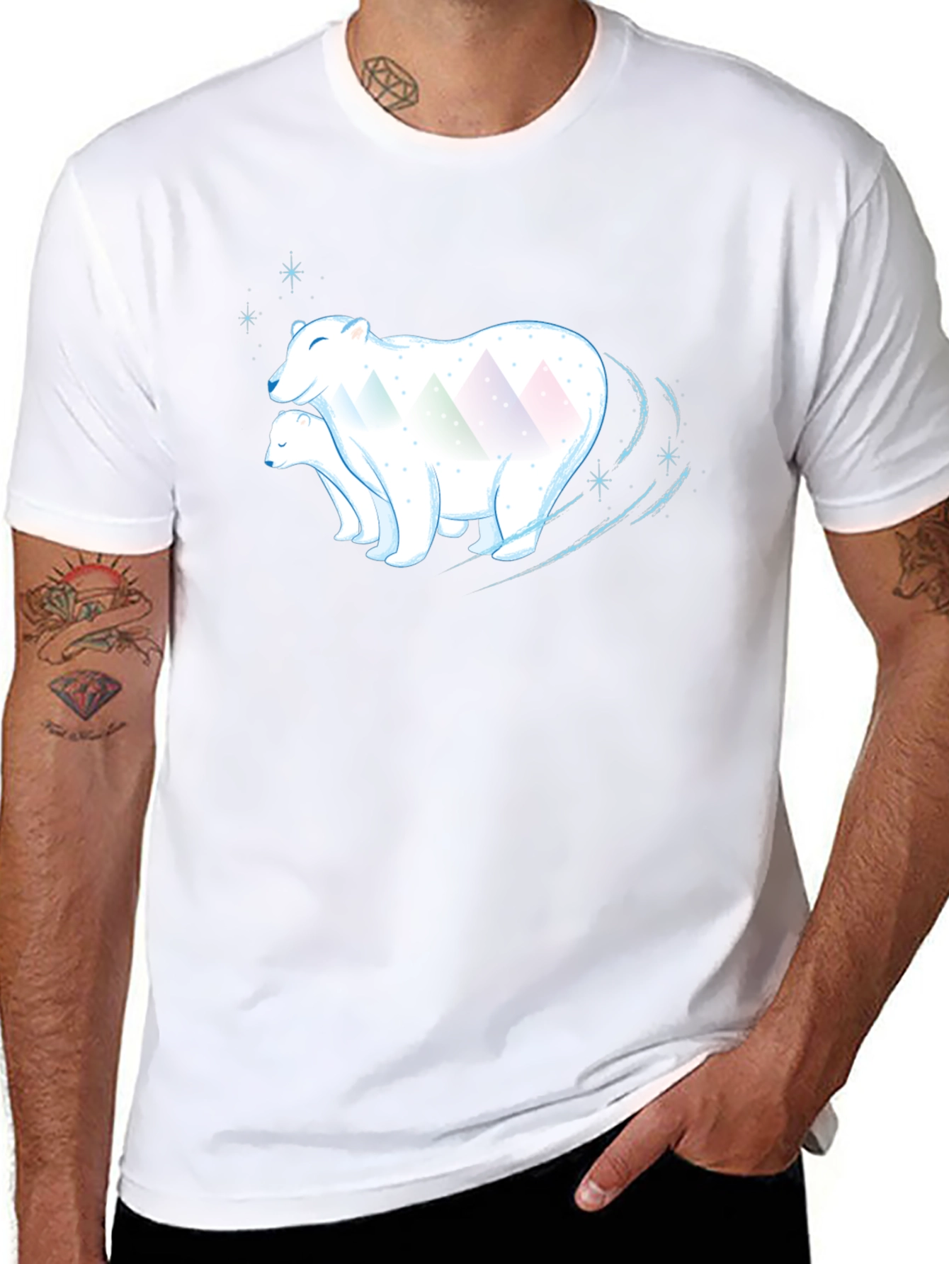Polar Bear Graphic Tee - Black