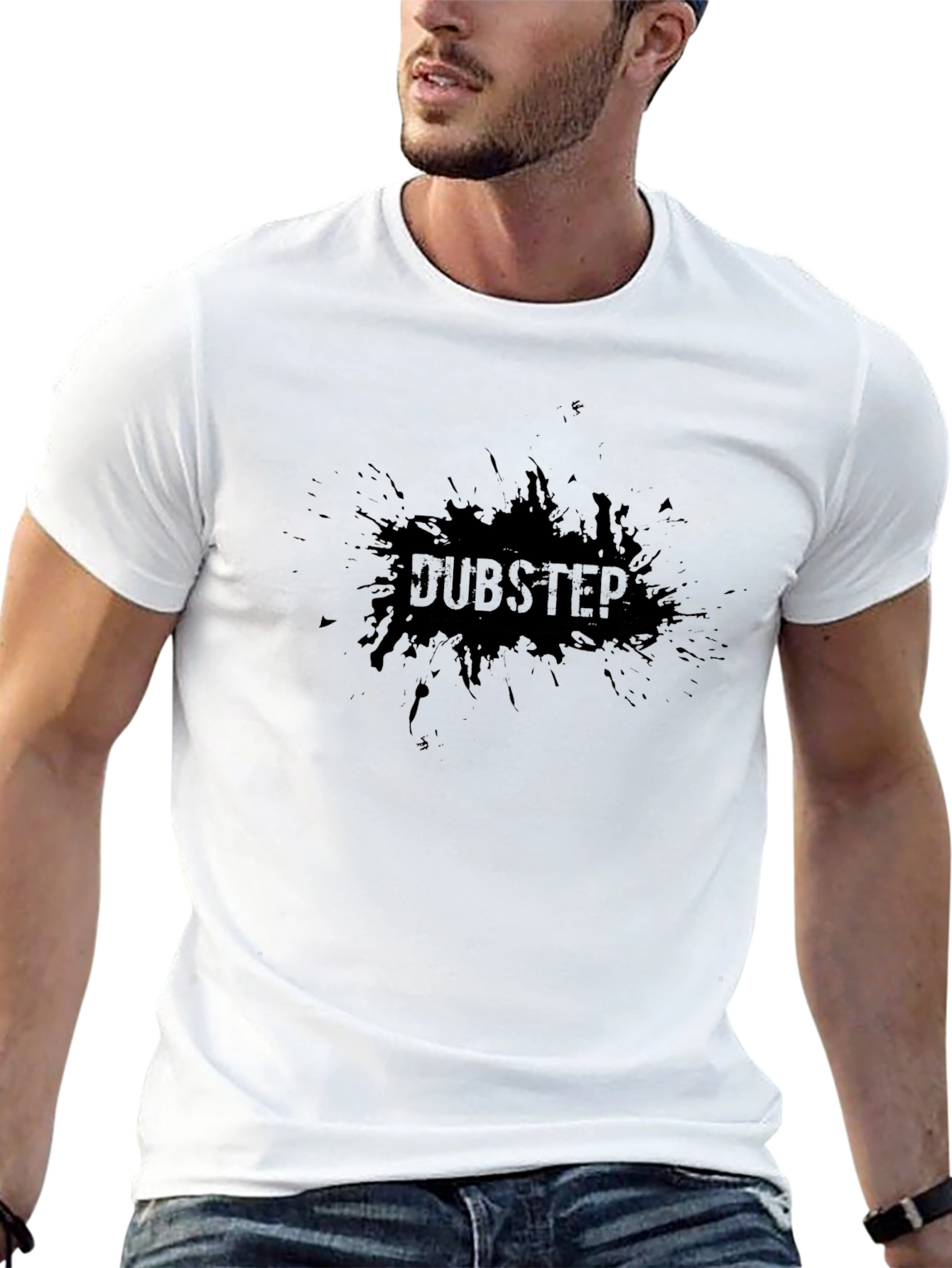 Dubstep Splatter Graphic Black T-Shirt