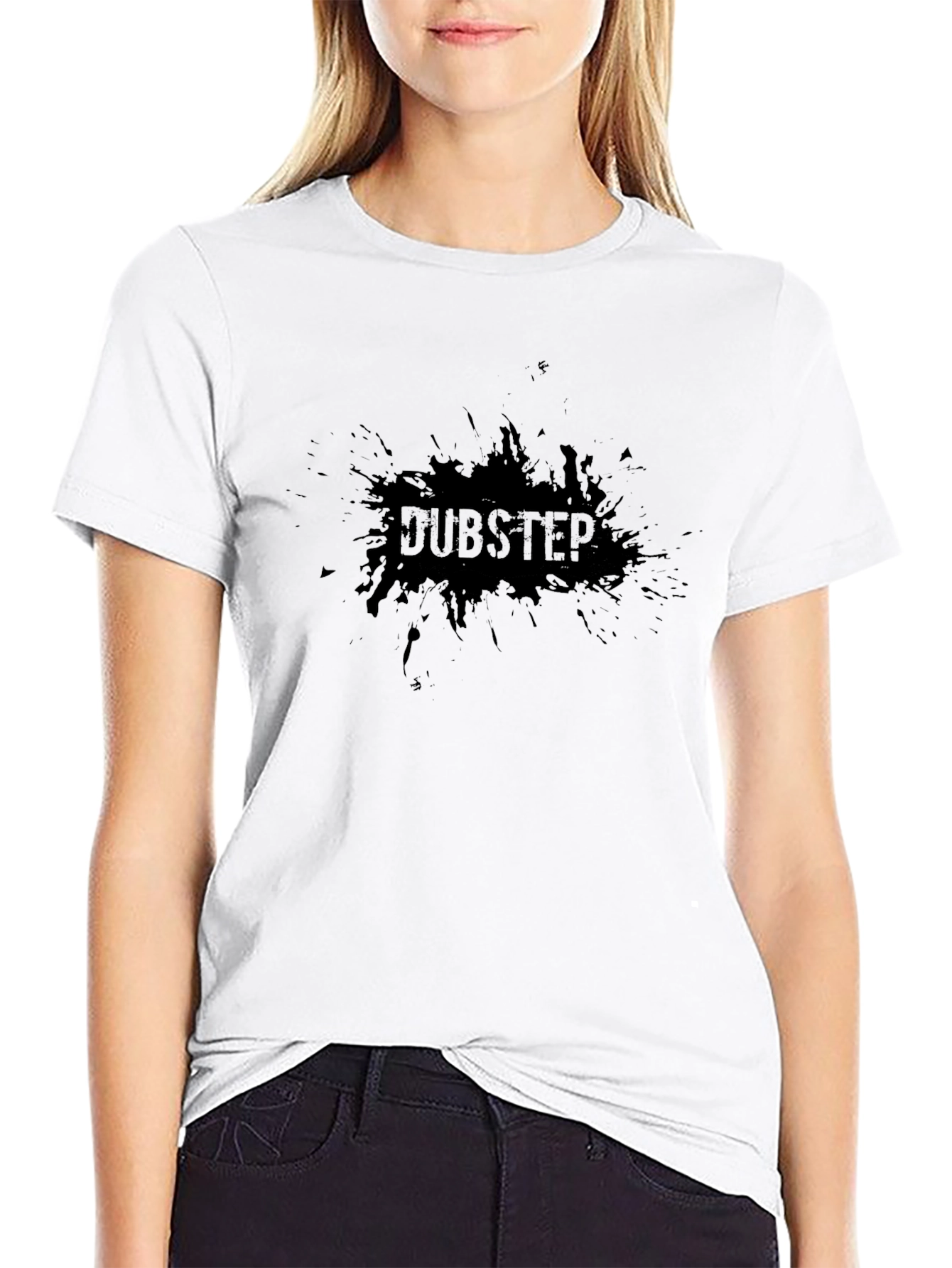 Dubstep Splatter Graphic Black T-Shirt