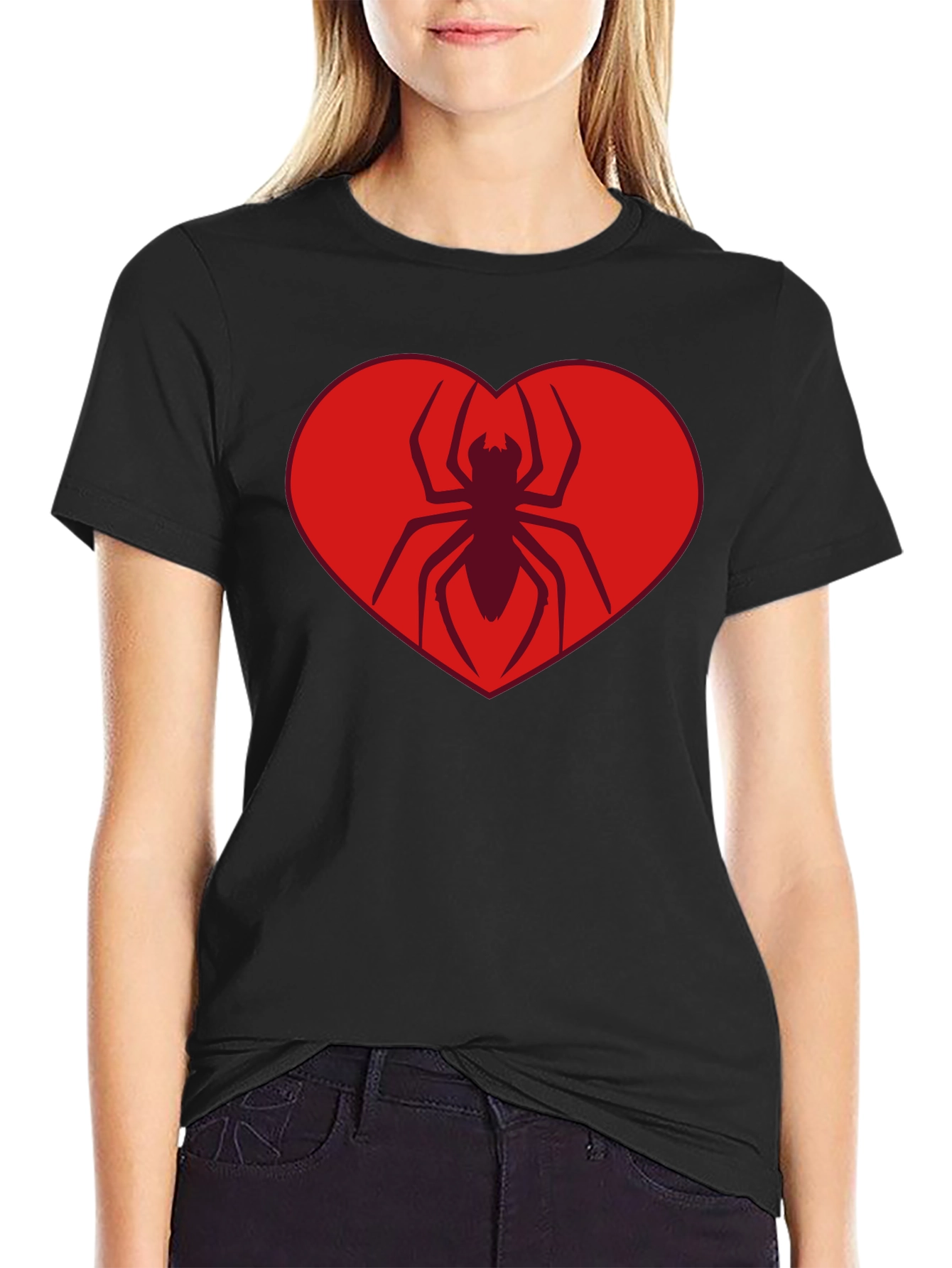 Spider Heart Tee - Cool Graphic Black T-Shirt
