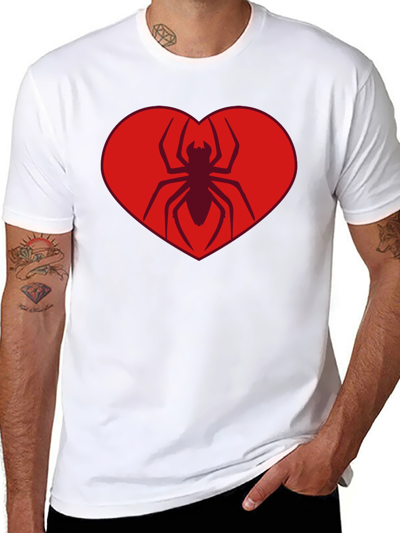 Spider Heart Tee - Cool Graphic Black T-Shirt