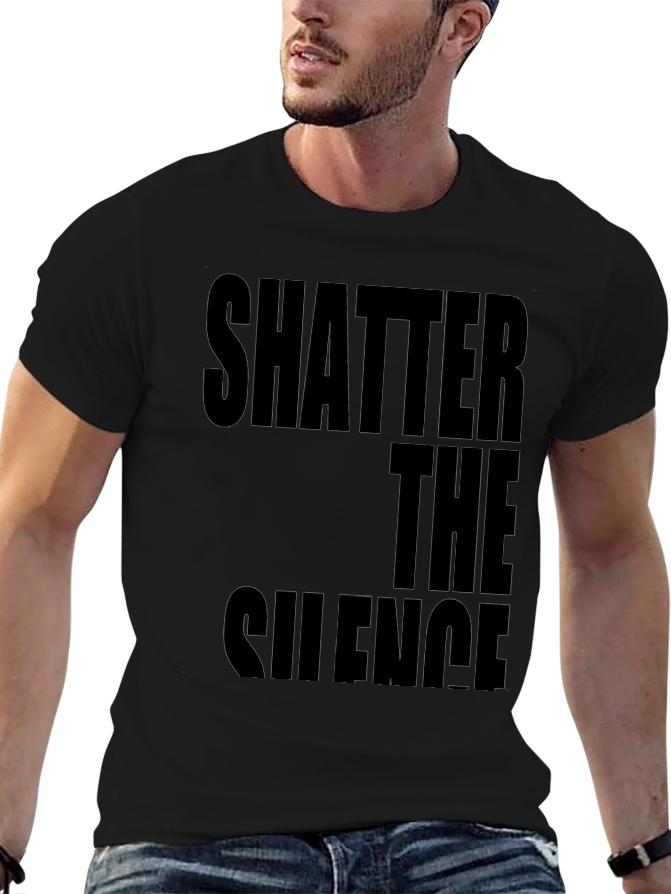 Shatter The Silence Graphic Black T-Shirt