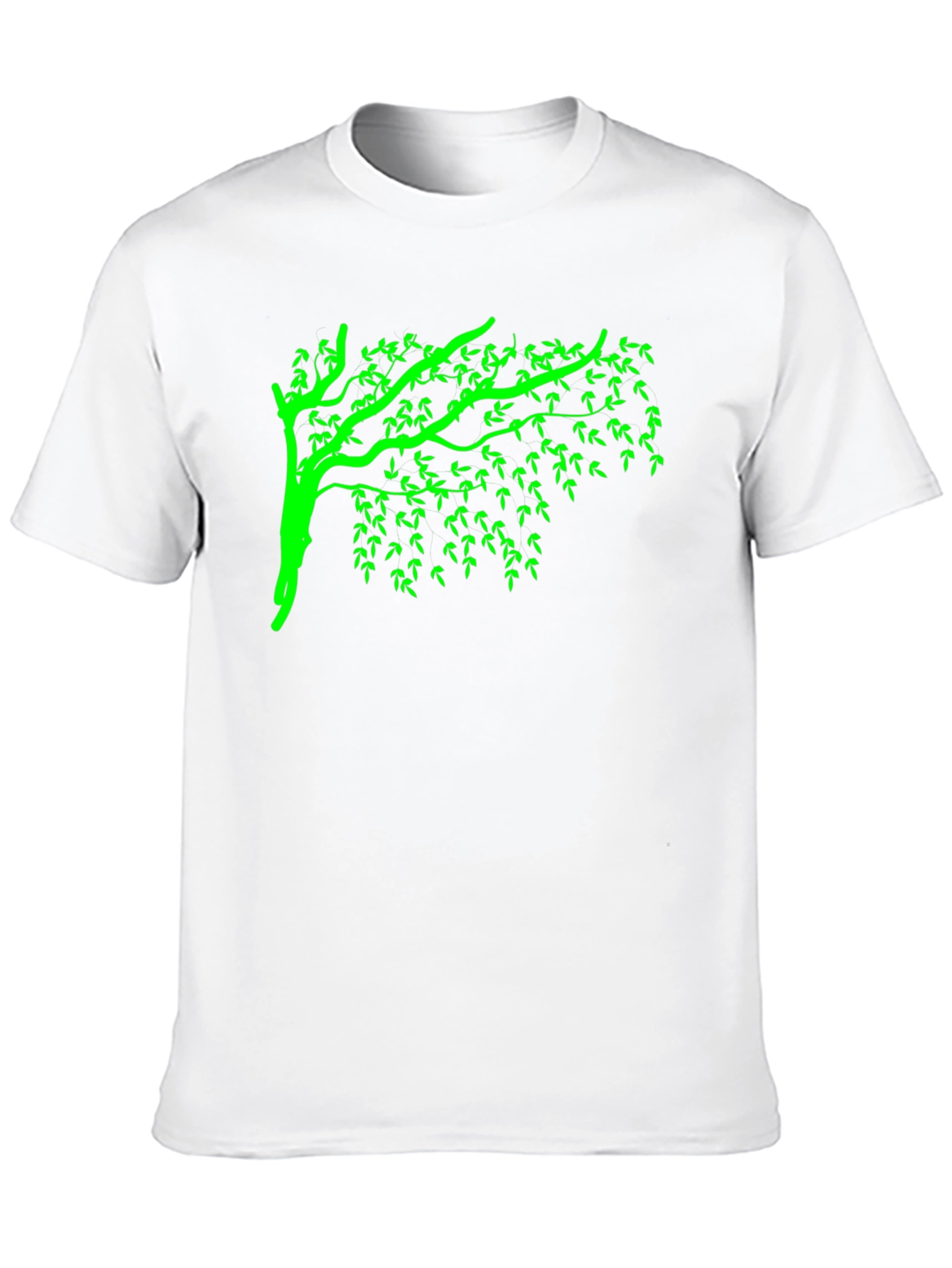 Green Tree Graphic Black T-Shirt
