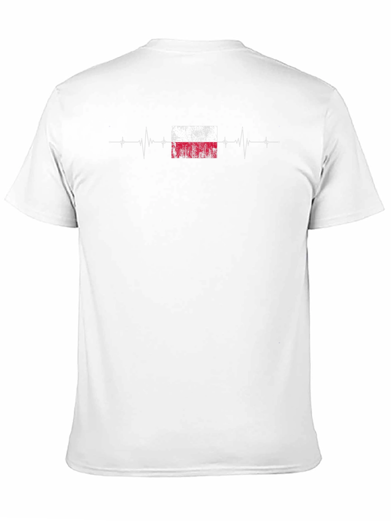 Poland Flag Heartbeat T-Shirt - Black