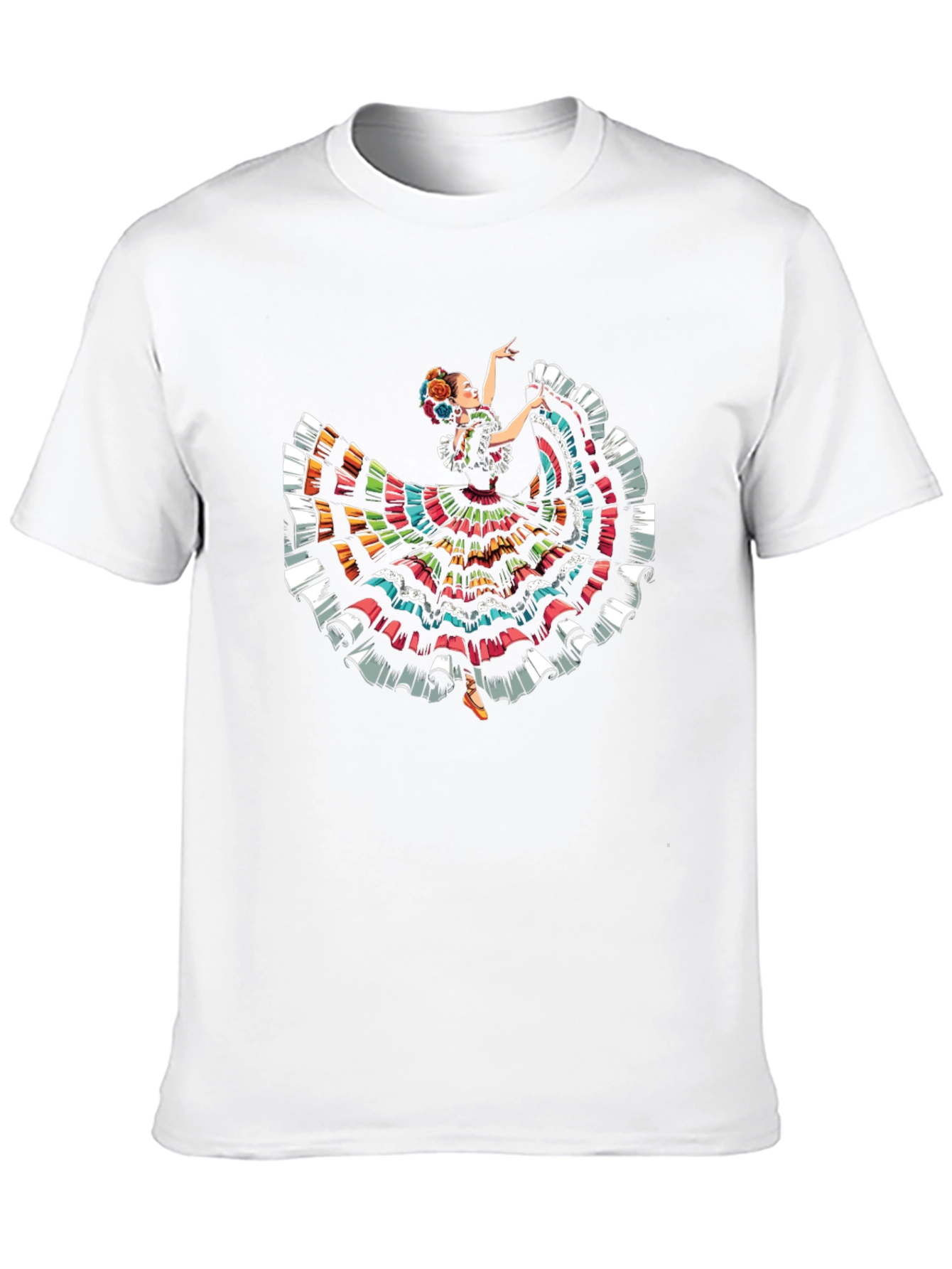 Mexican Folklorico Dancer T-Shirt - Vibrant Fiesta Style