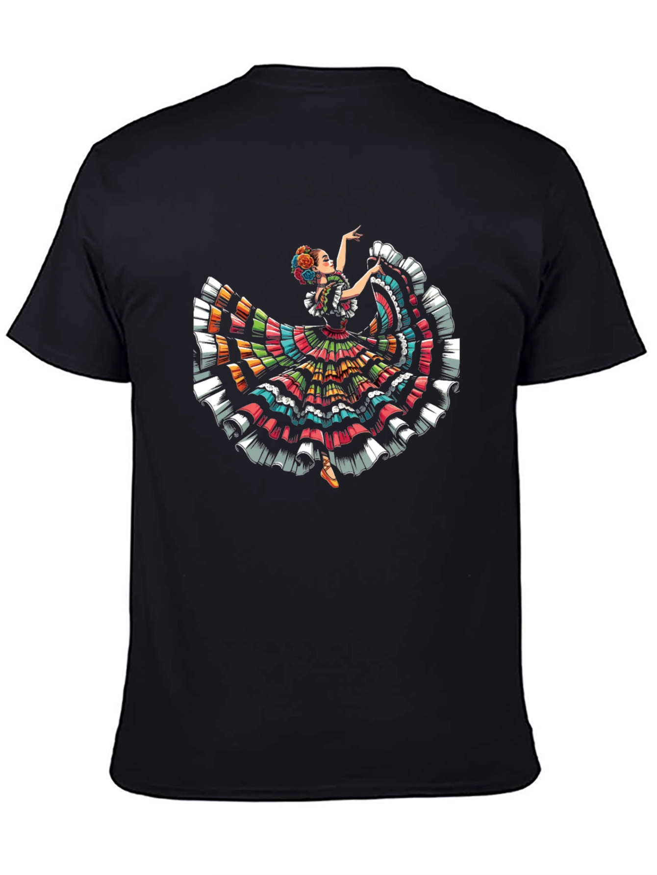 Mexican Folklorico Dancer T-Shirt - Vibrant Fiesta Style