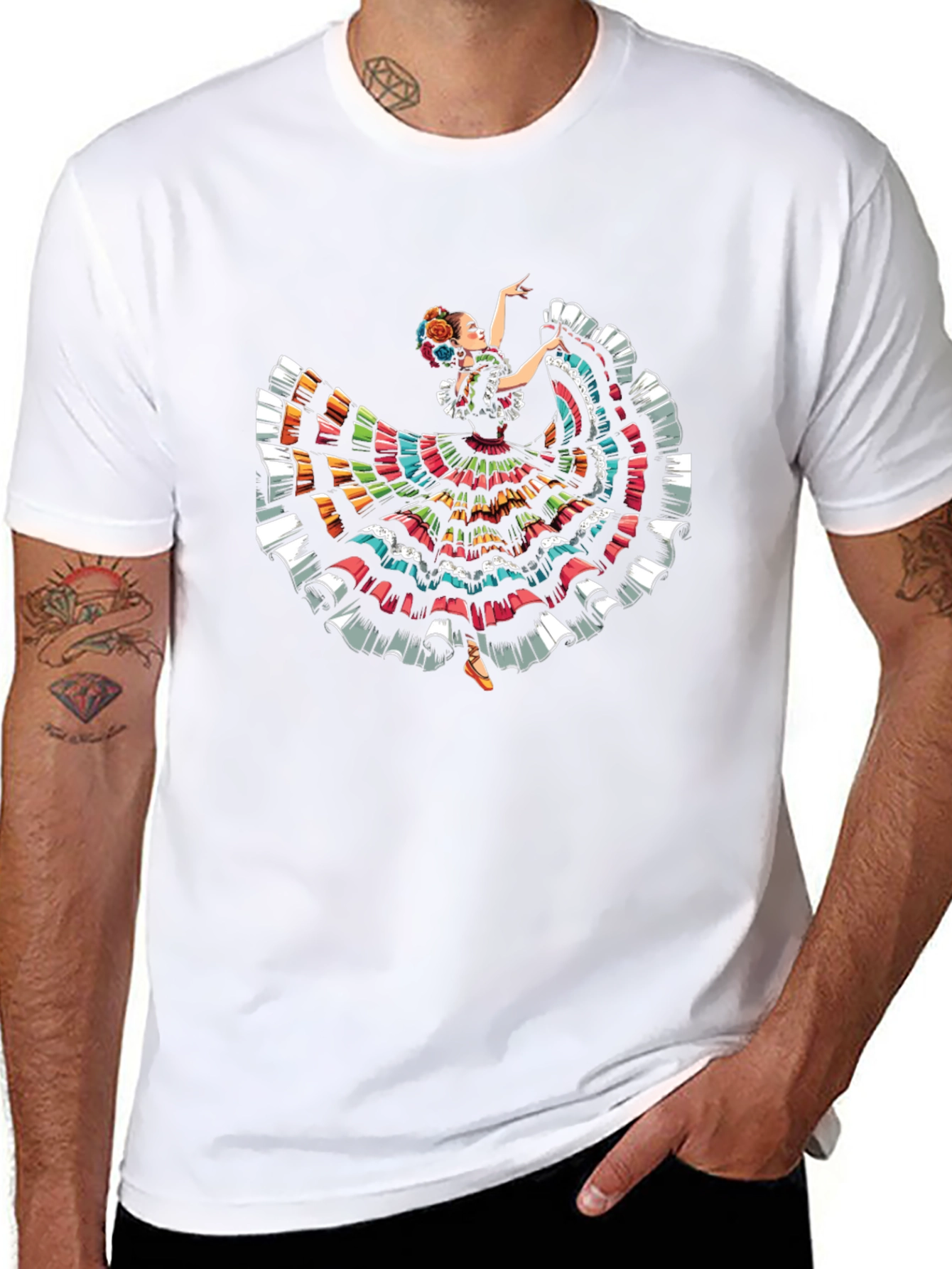 Mexican Folklorico Dancer T-Shirt - Vibrant Fiesta Style