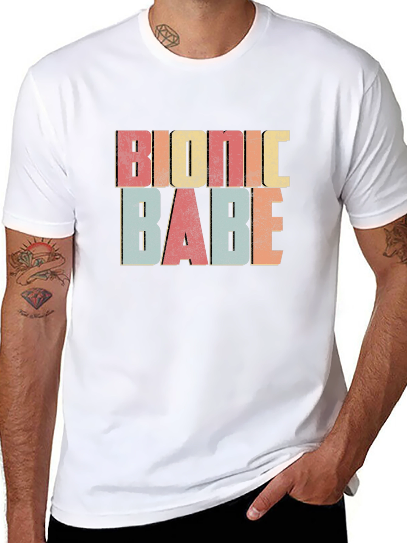 Bionic Babe Retro Graphic Tee - Trendy & Fun