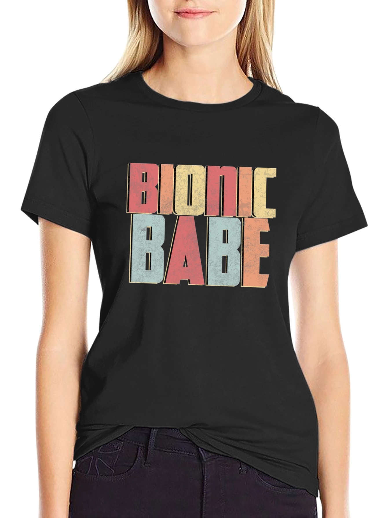 Bionic Babe Retro Graphic Tee - Trendy & Fun