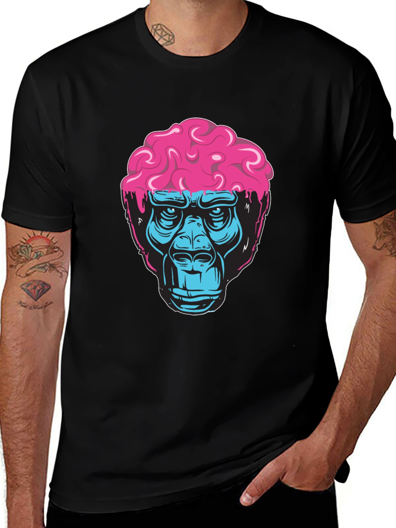 Brainy Gorilla Graphic Tee - Cool Mens T-Shirt