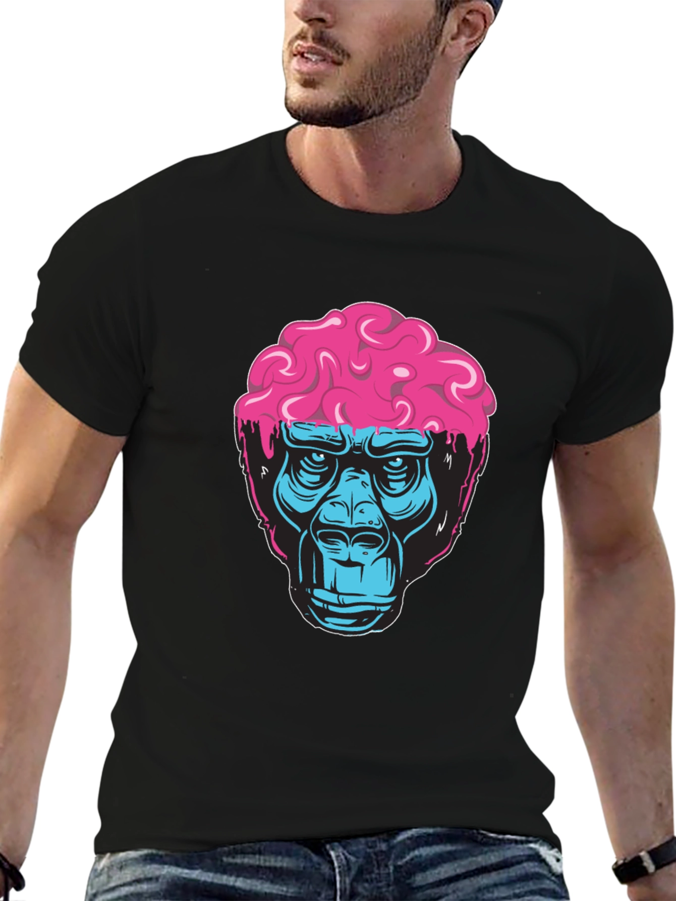 Brainy Gorilla Graphic Tee - Cool Mens T-Shirt