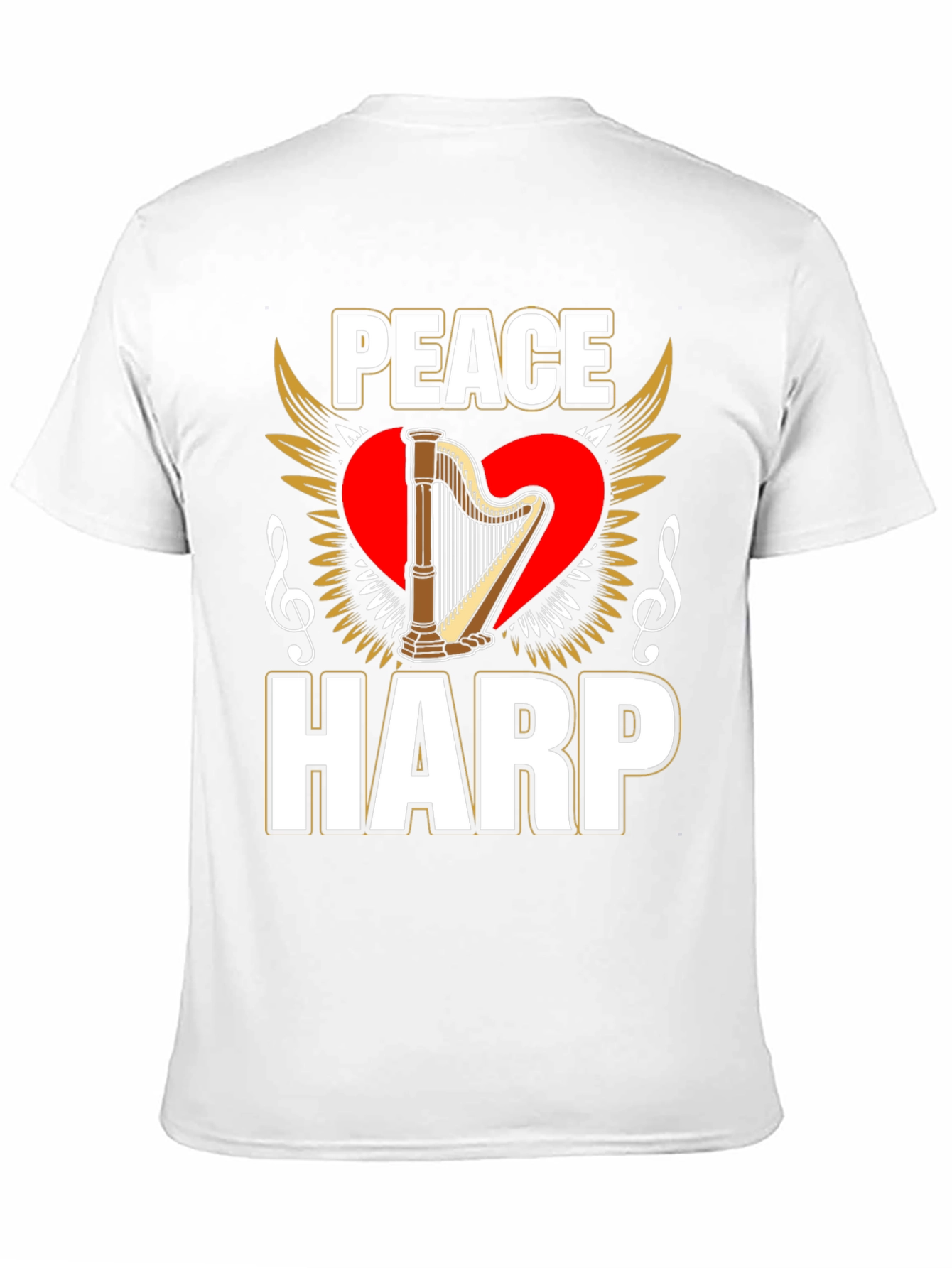 Peace Harp Graphic T-Shirt - Musical Instrument Lover