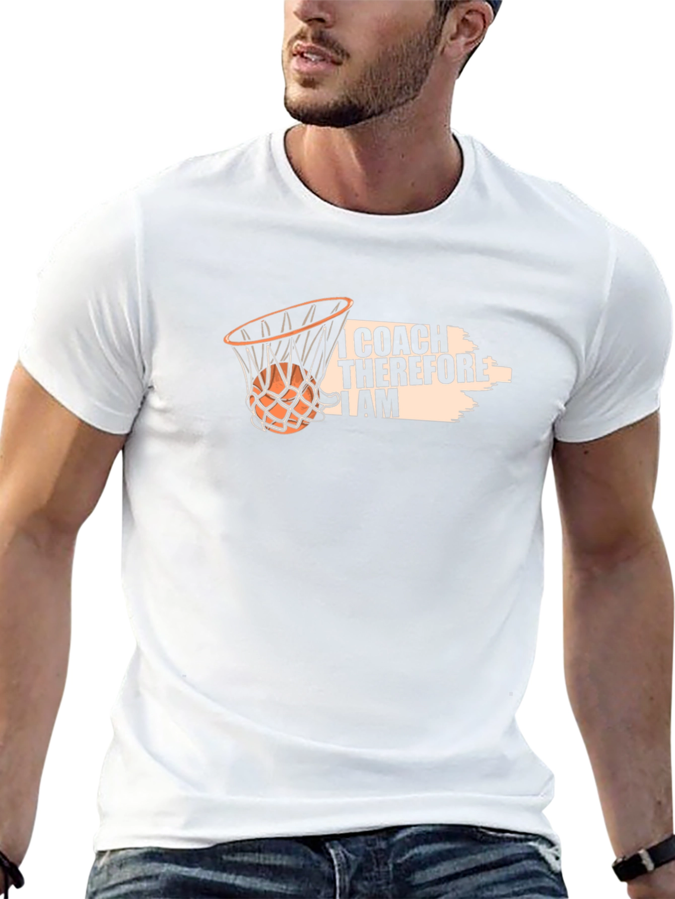 Coach Basketball T-Shirt: I Coach Therefore I Am