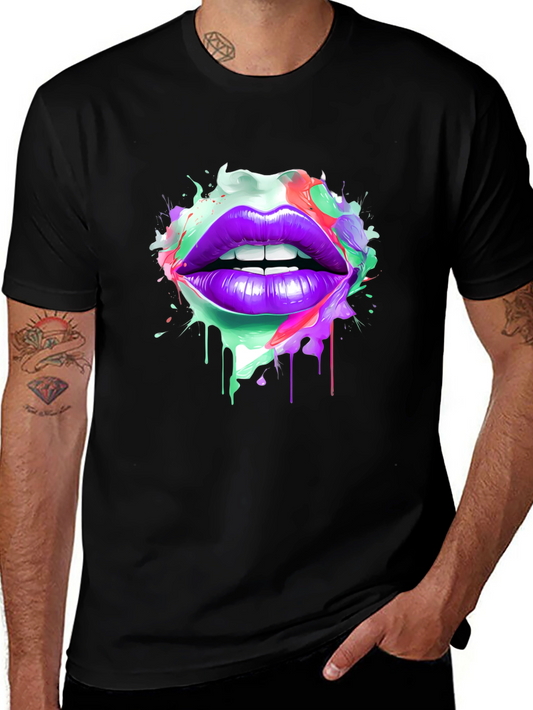 Colorful Lips Graphic T-Shirt