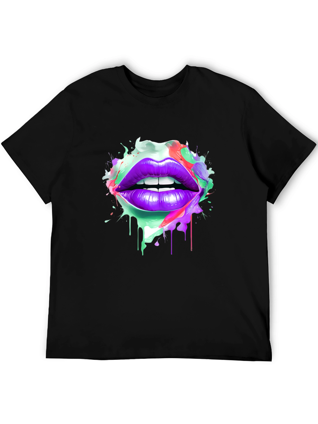 Colorful Lips Graphic T-Shirt