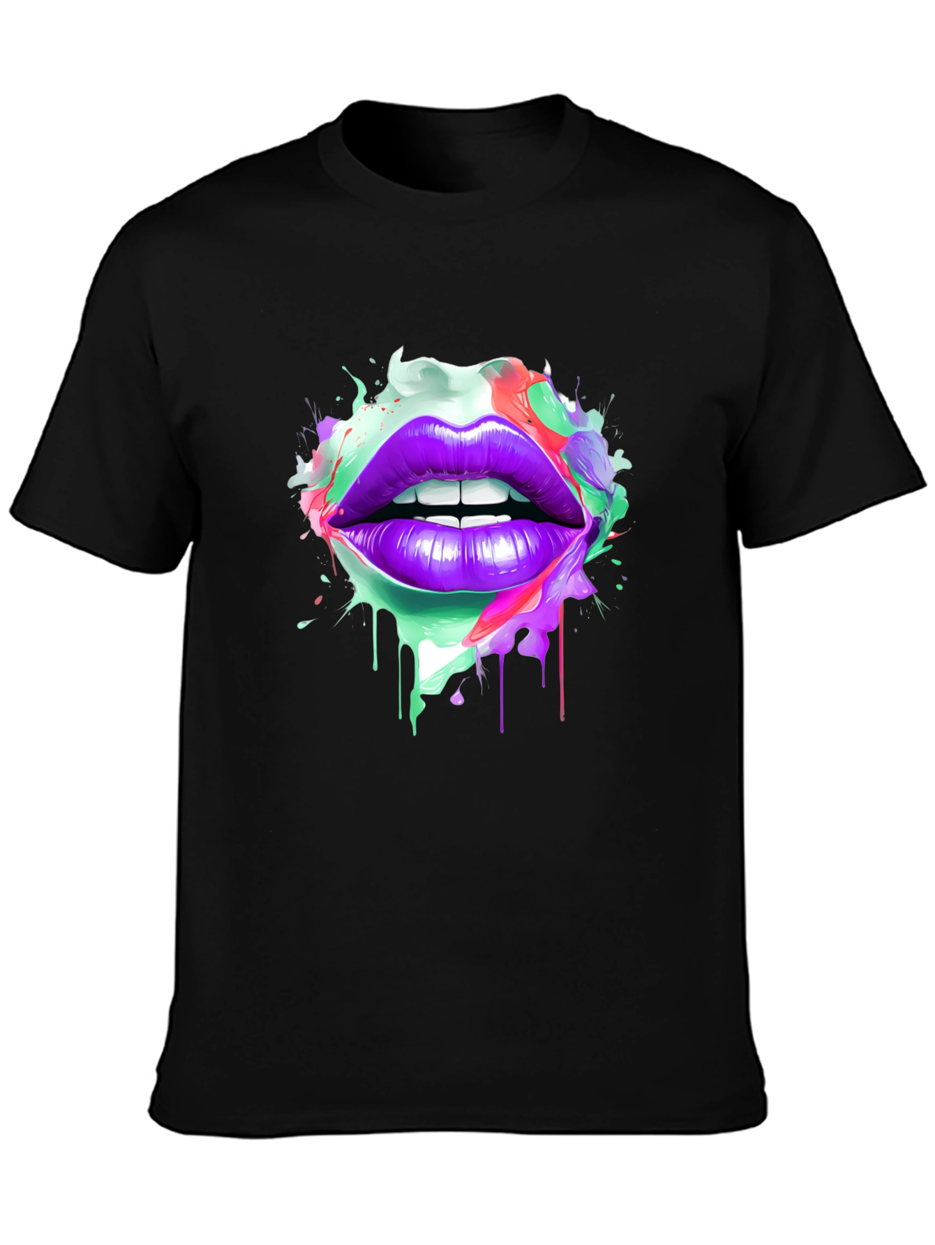 Colorful Lips Graphic T-Shirt