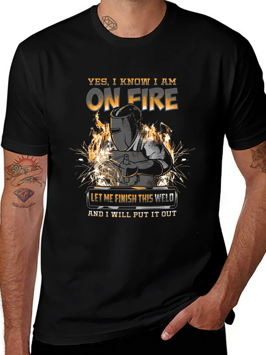 Welder T-Shirt - On Fire Funny Welding Tee
