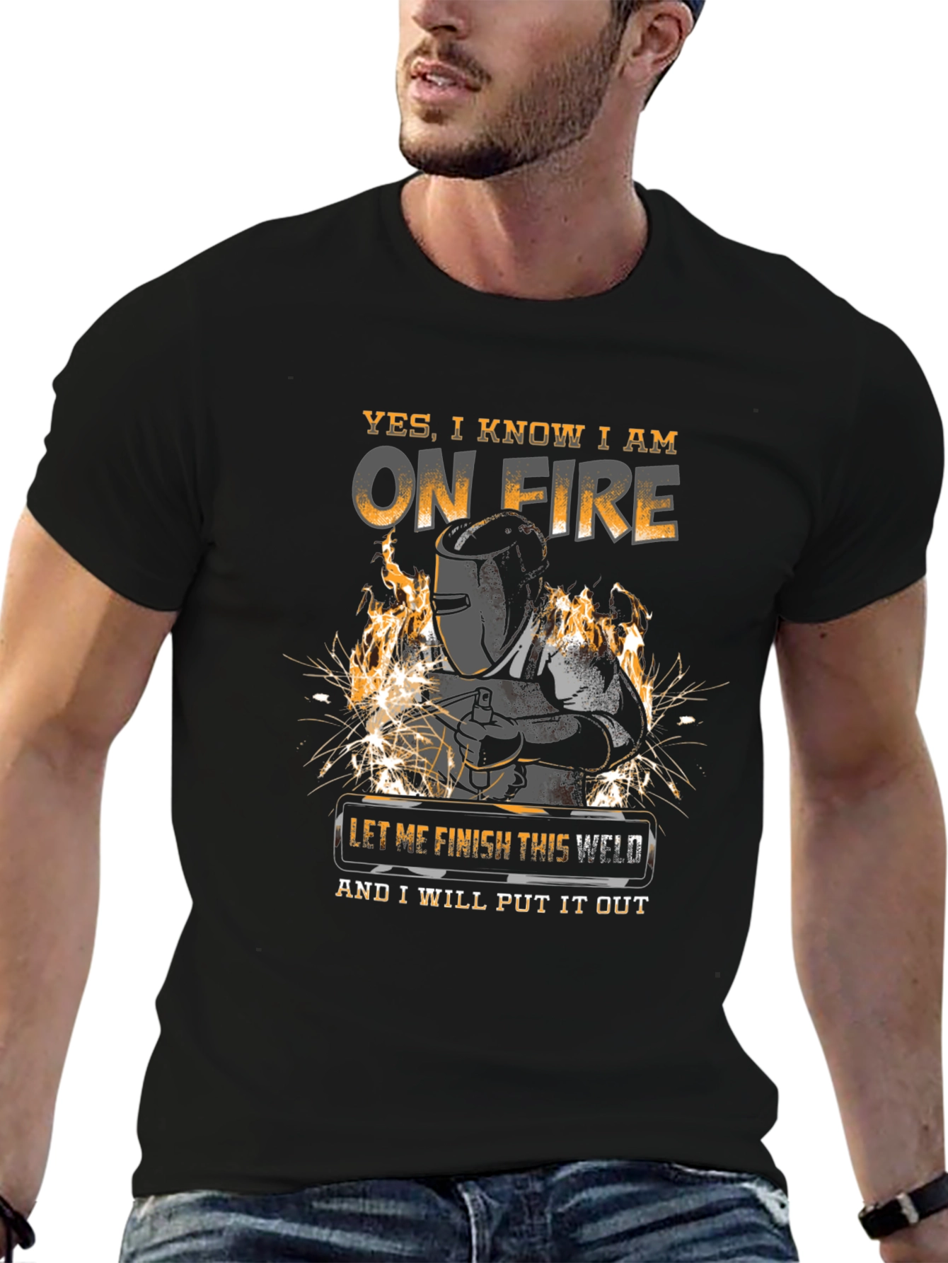 Welder T-Shirt - On Fire Funny Welding Tee