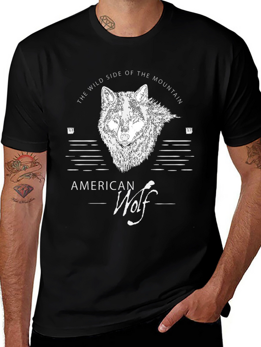 American Wolf Graphic T-Shirt - Wild Side of the Mountain Tee