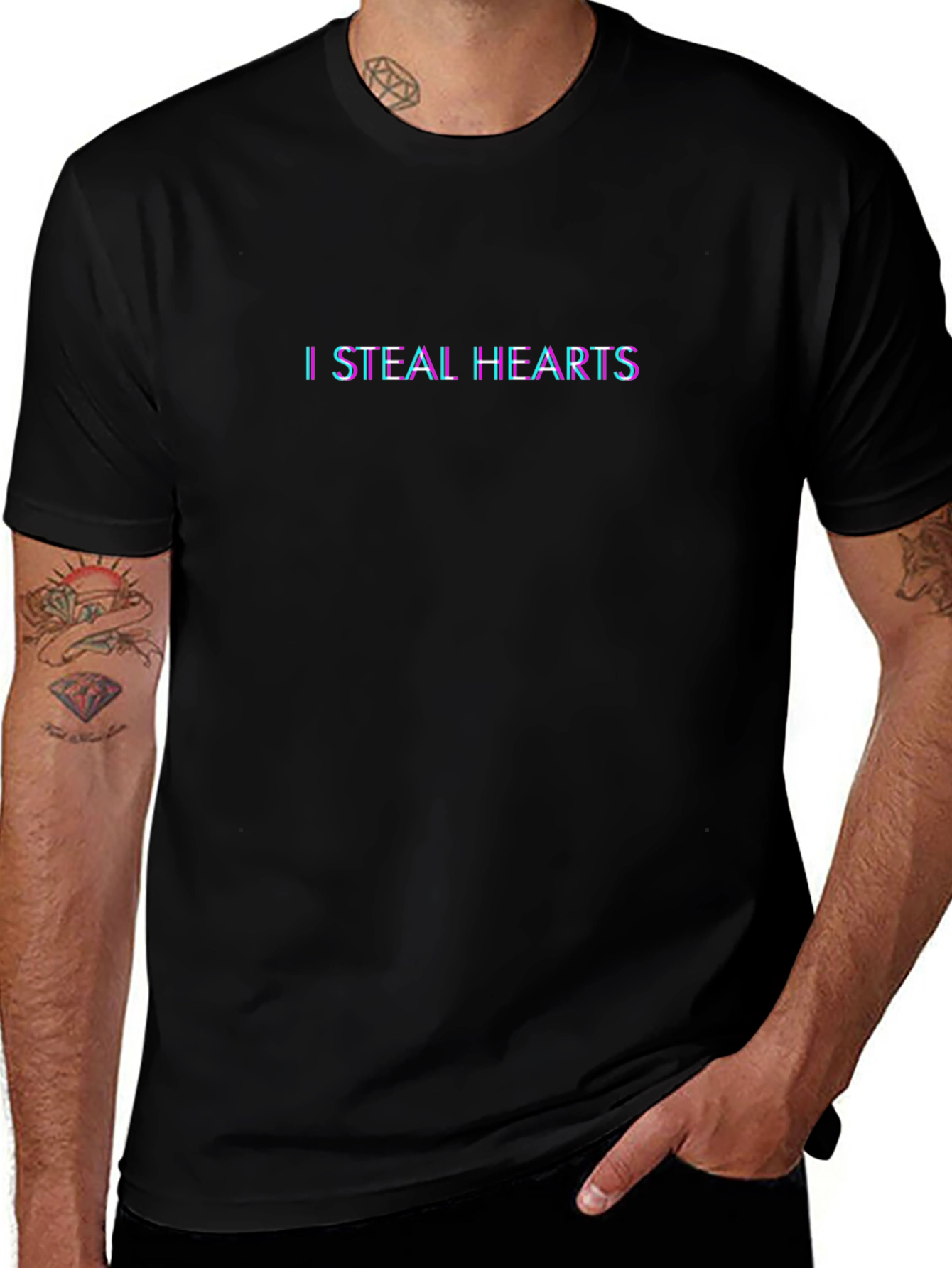 I Steal Hearts Graphic Tee - Black